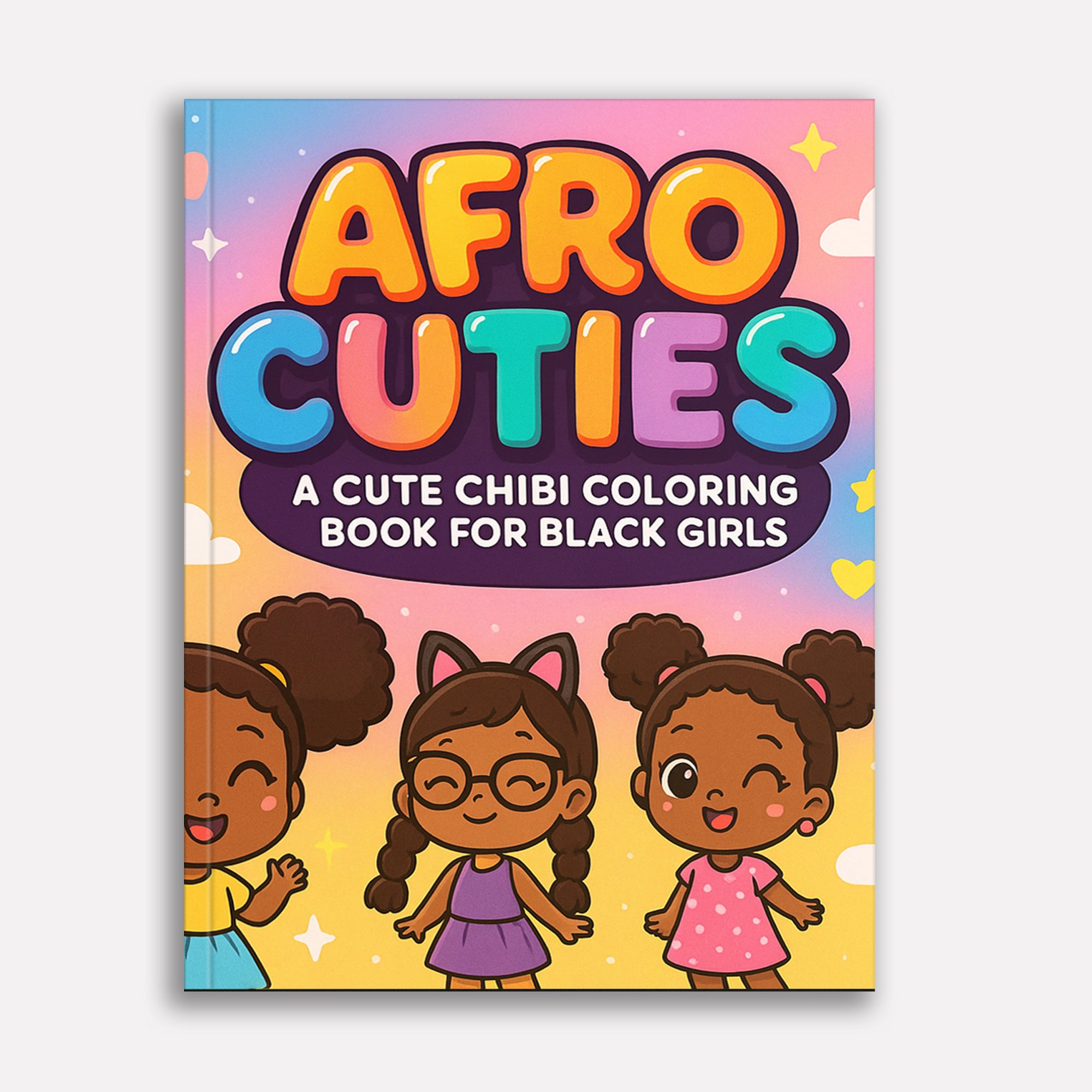 Afro Cuties Coloring Pages – 48 Pages – Cute, Chibi, Black Girl Magic – For Kids