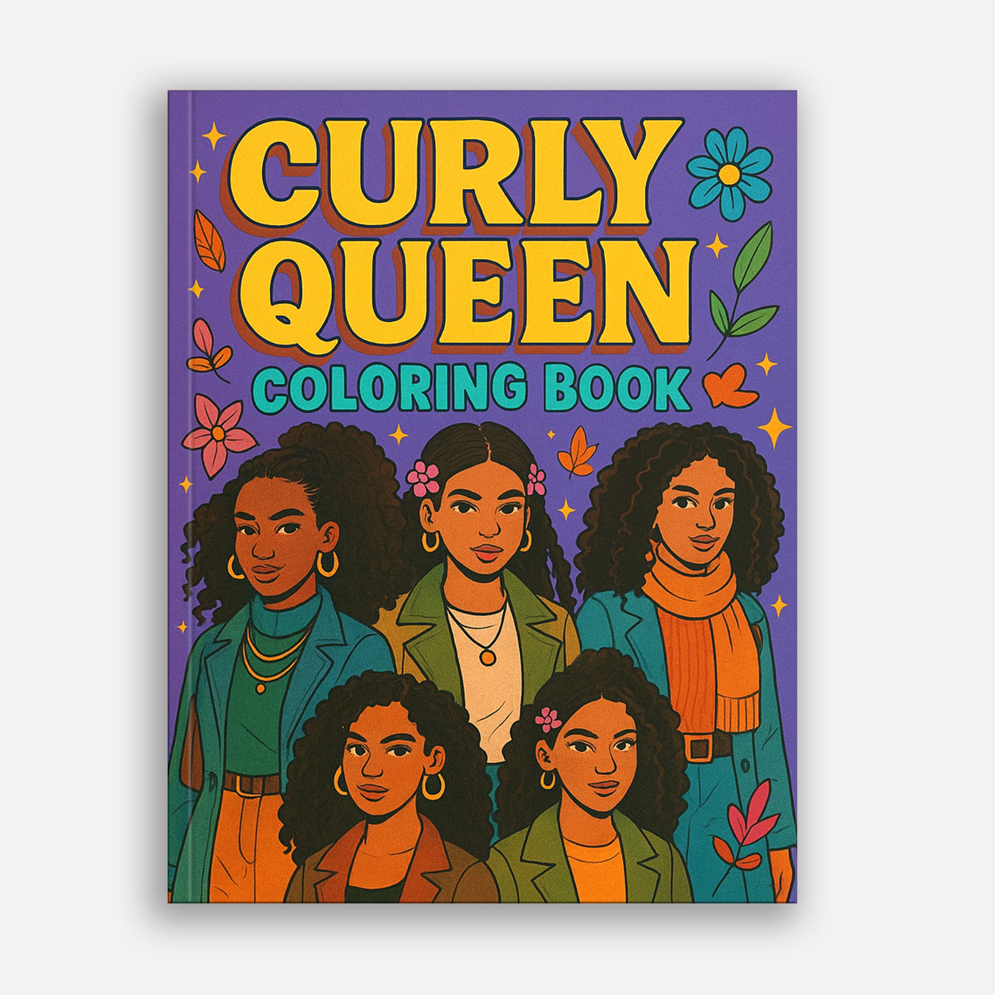 Curly Queen Coloring Pages – 48 Pages – Bold, Empowering, Natural Hair Beauty – For Adults