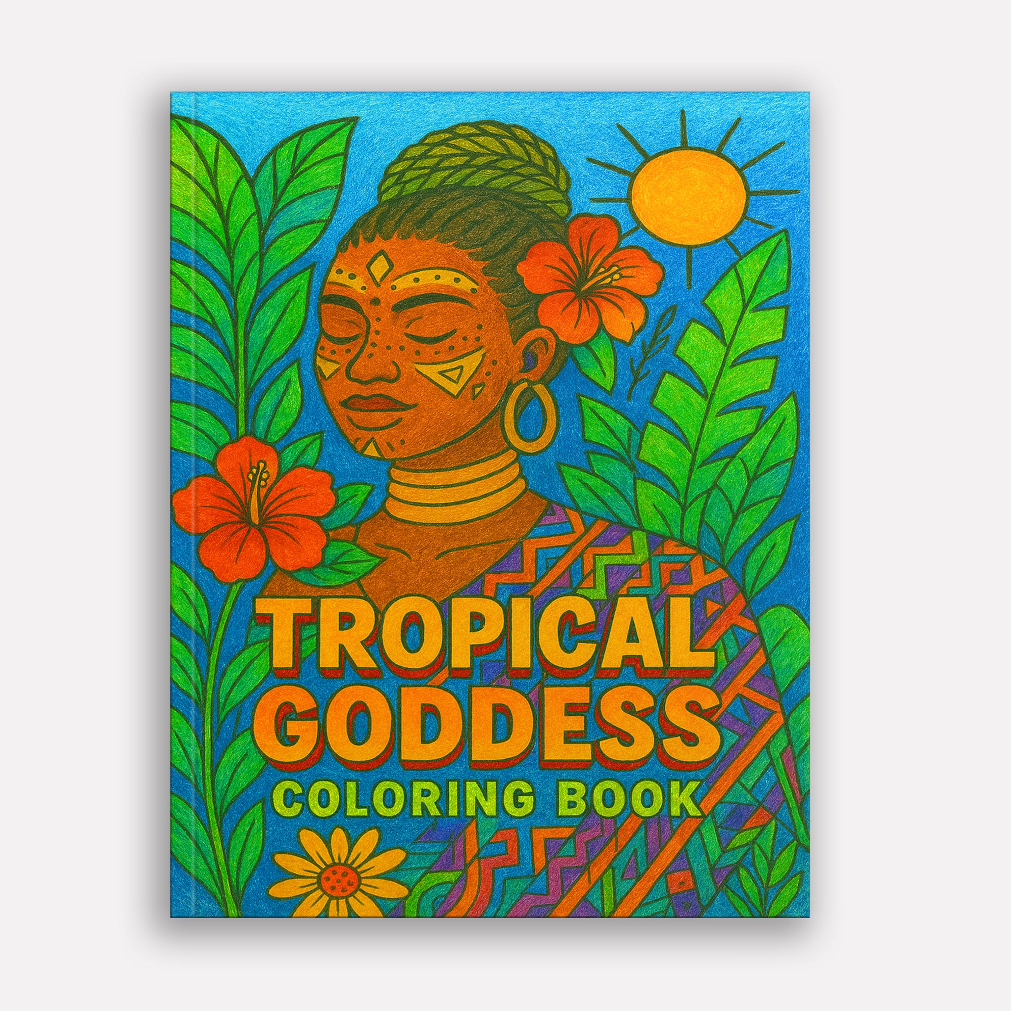 Tropical Goddess Coloring Pages – 48 Pages – Radiant, Relaxing, Feminine Energy – For Adults