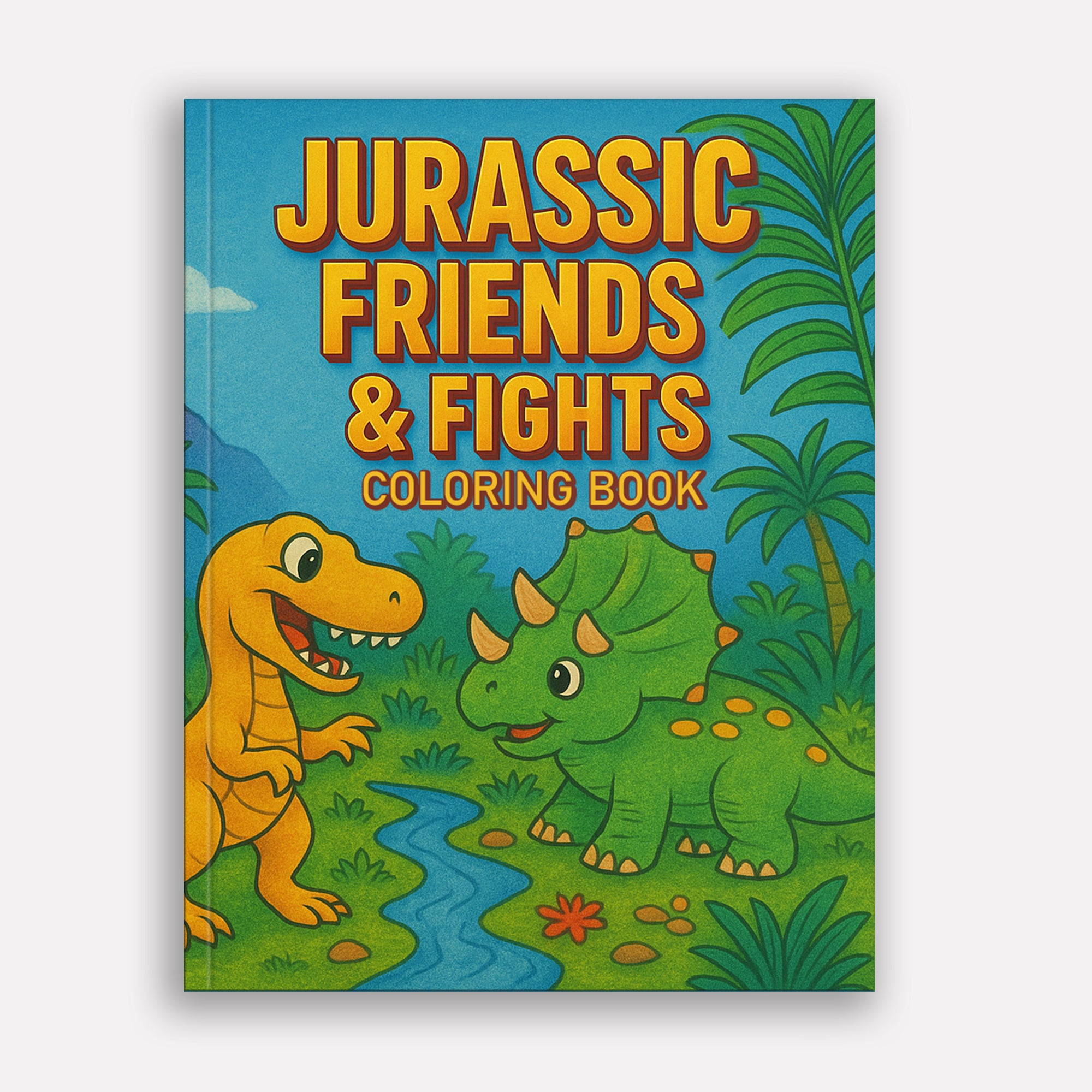 Jurassic Friends & Fights Coloring Pages for Kids – 48 Dino Adventures