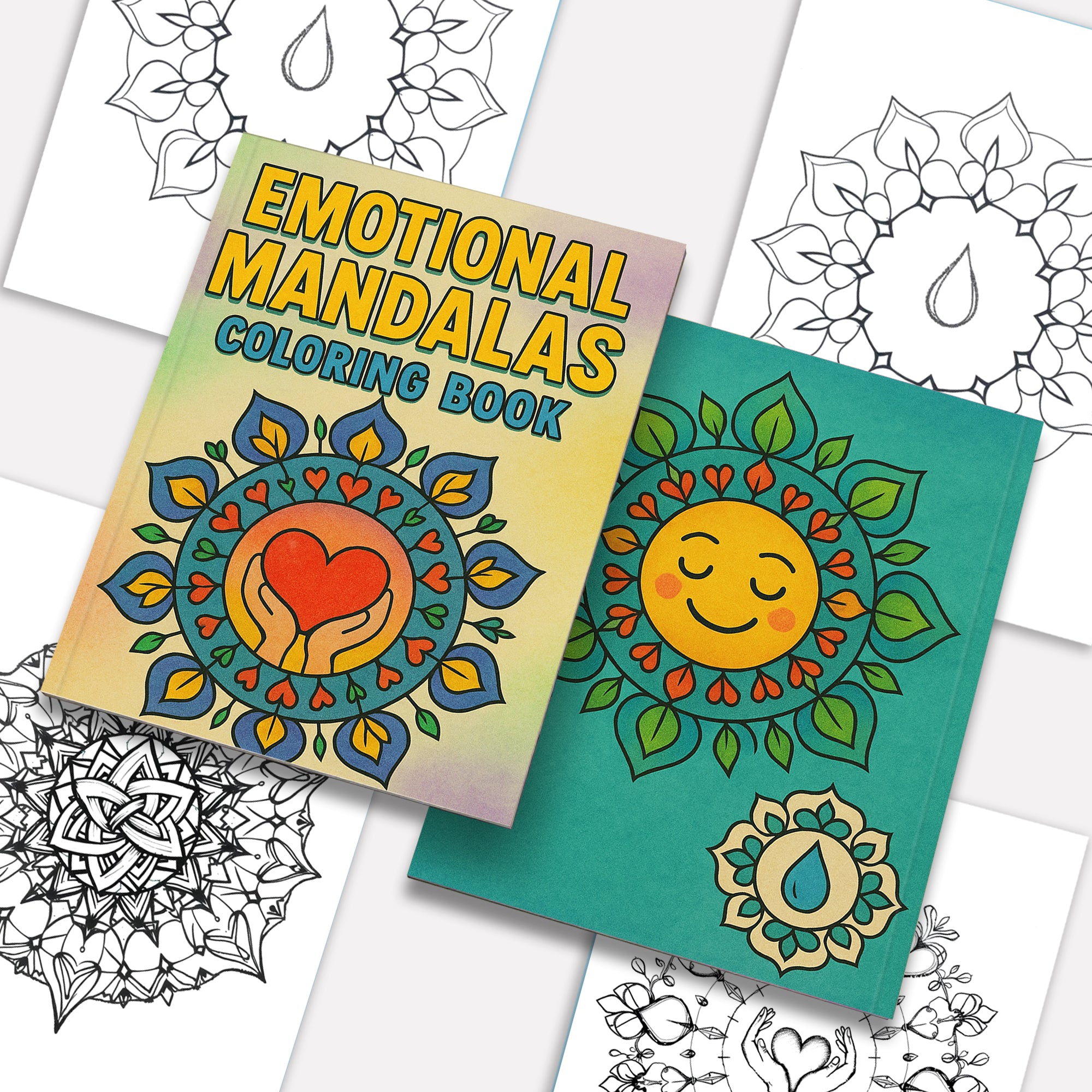 Emotional Mandalas – Mandala Coloring Pages – 48 Pages – Joy, Calm, Gratitude & Reflective Patterns – For Adults