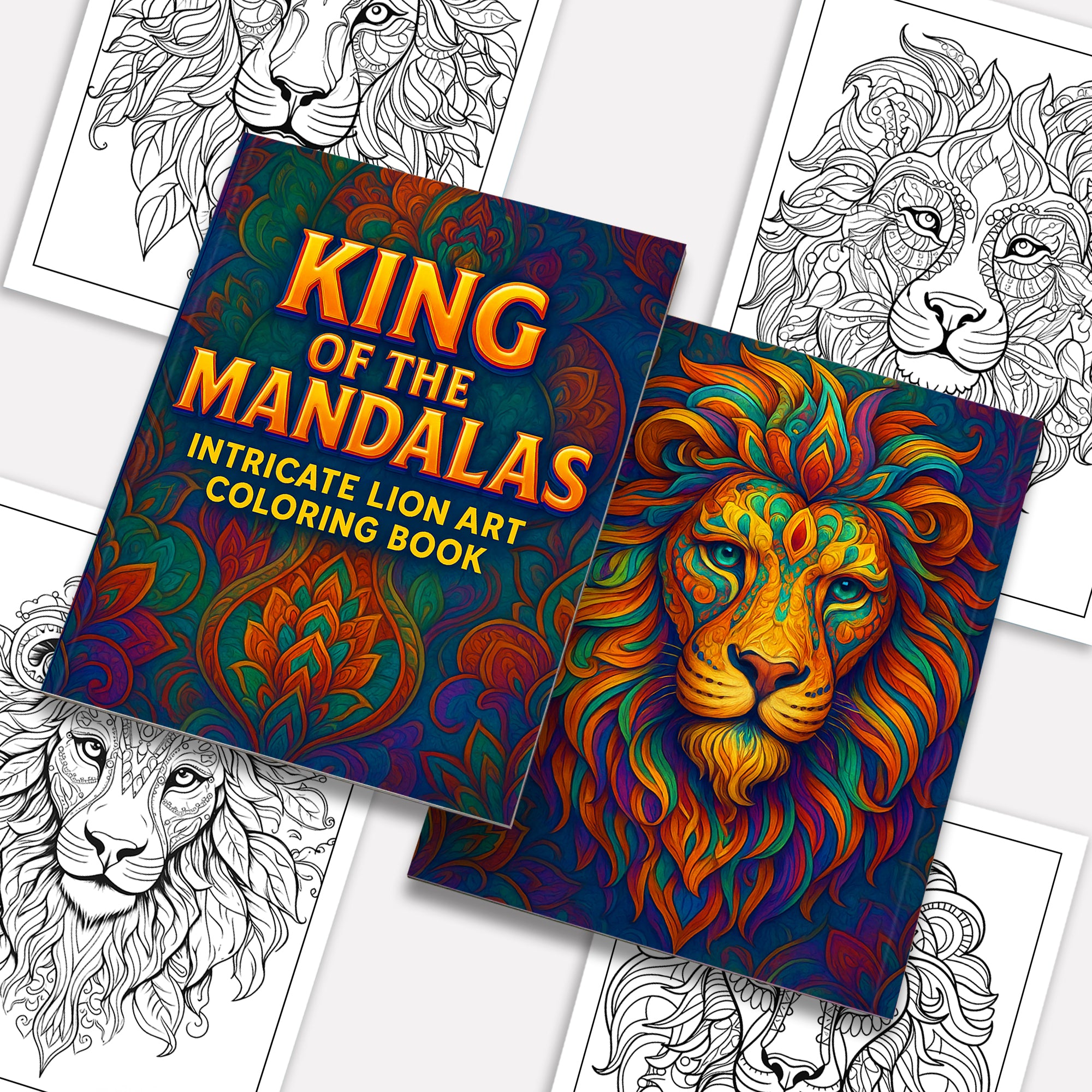 King of the Mandalas Coloring Pages – 48 Bold and Beautiful Lion Patterns for Adults