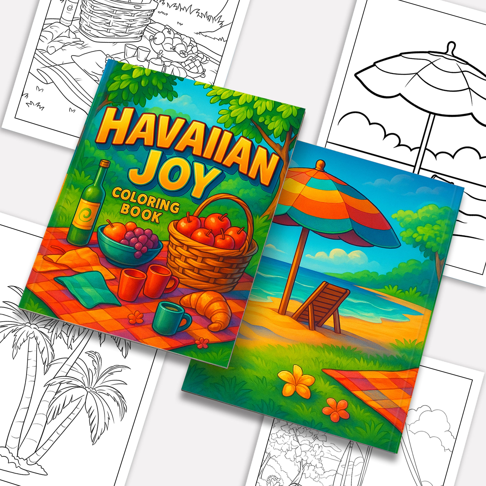 Hawaiian Joy Coloring Pages – 48 Fun Tropical Scenes for Kids