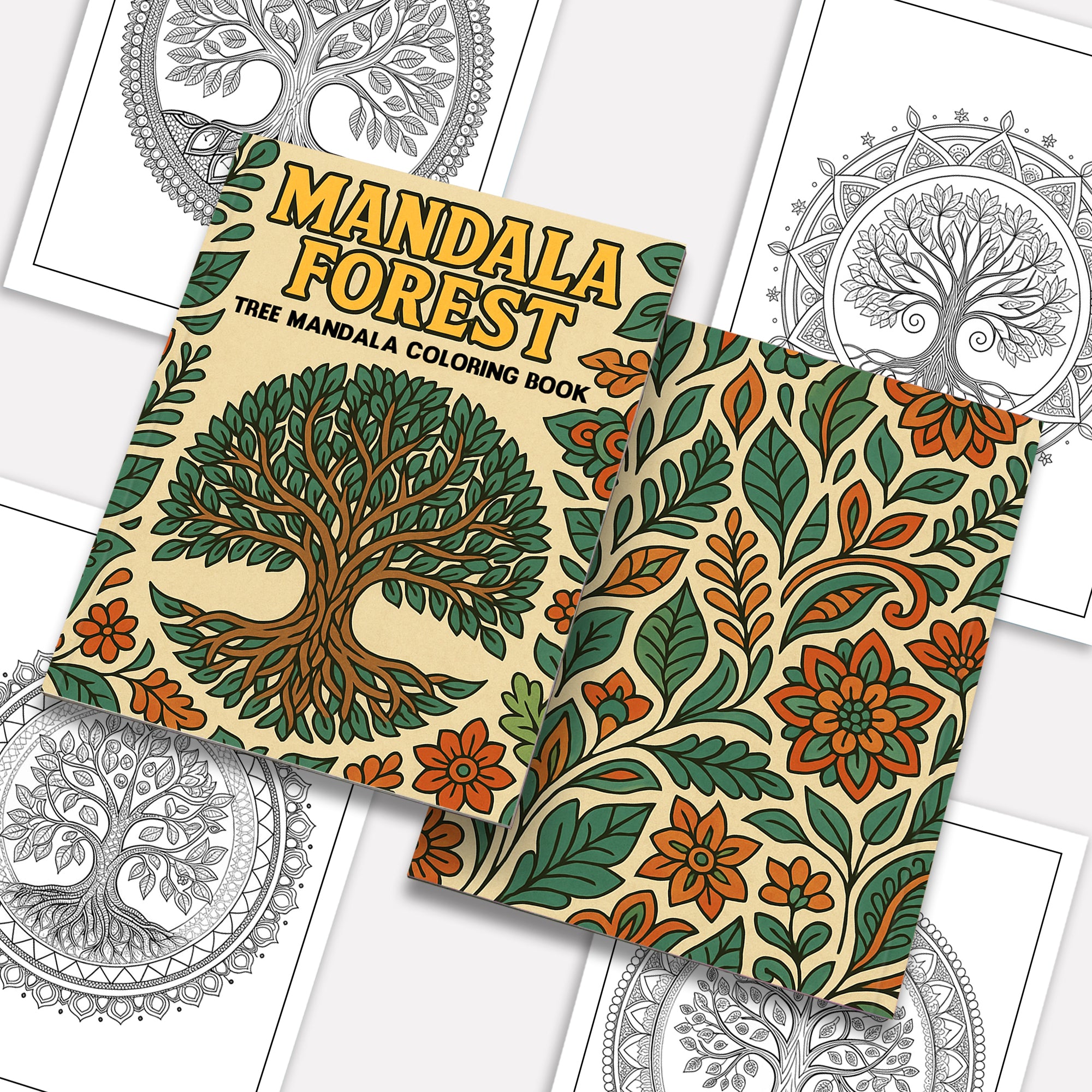 Mandala Forest – Tree Mandala Coloring Pages – 48 Pages – Detailed, Spiritual, Symmetrical Patterns – For Adults