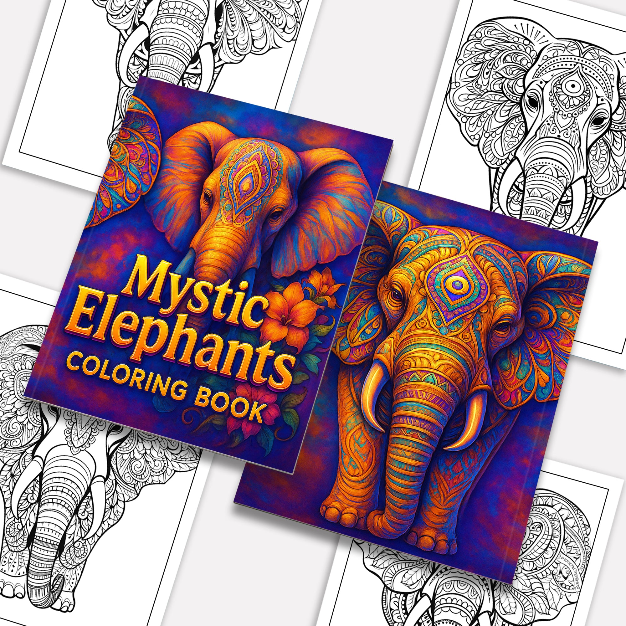 Mystic Elephants Coloring Pages – 48 Mandala-Inspired Designs for Adults