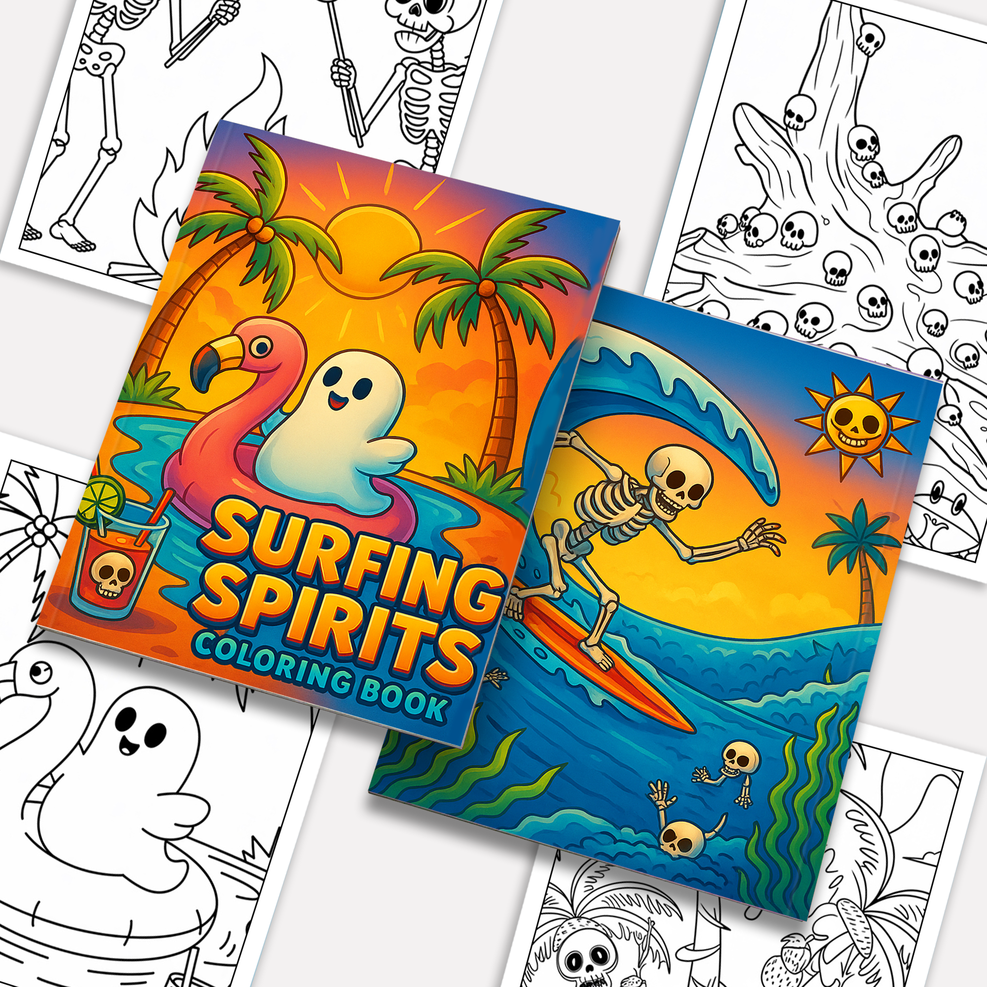 Surfing Spirits Coloring Pages – 48 Halloween in Hawaii Activities for Kids