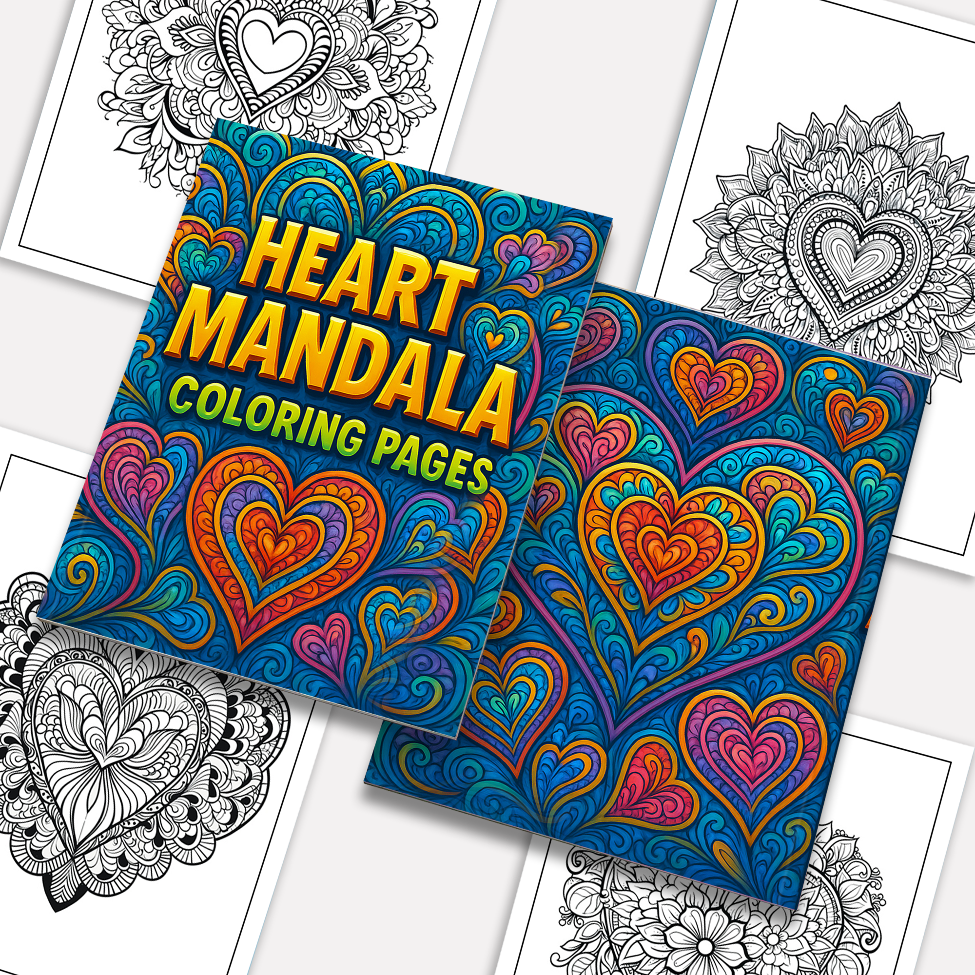 Heart Mandala Coloring Pages – 48 Intricate Love-Themed Designs for Adults