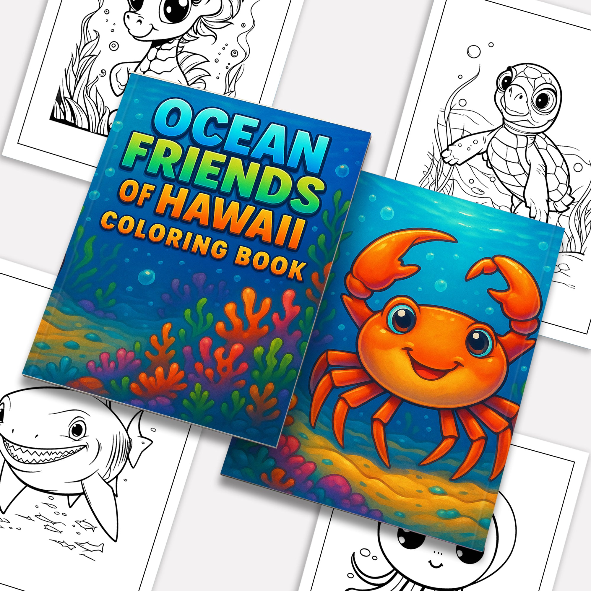 Ocean Friends of Hawaii Coloring Pages – 48 Fun Sea Life Designs for Kids