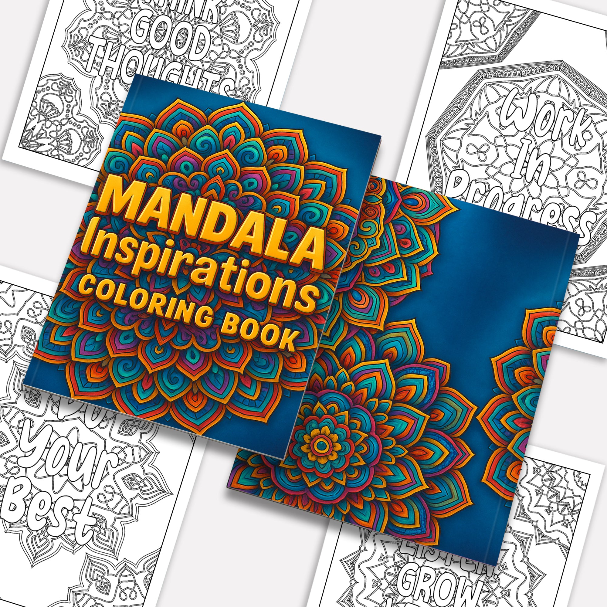 Mandala Inspirations Coloring Pages – 48 Empowering Quotes for Adults