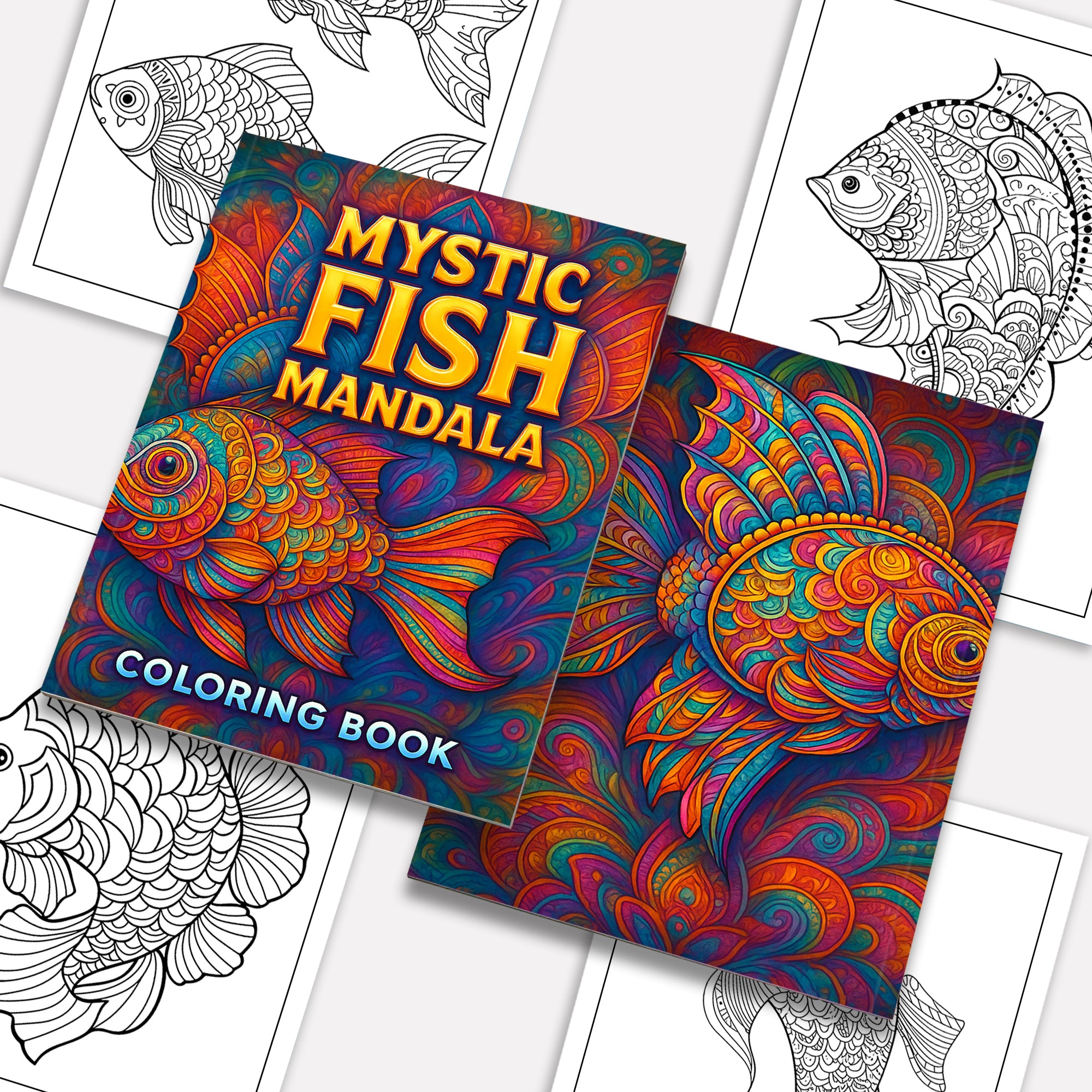 Mystic Fish Mandala Coloring Pages – 48 Ocean-Inspired Designs for Adults