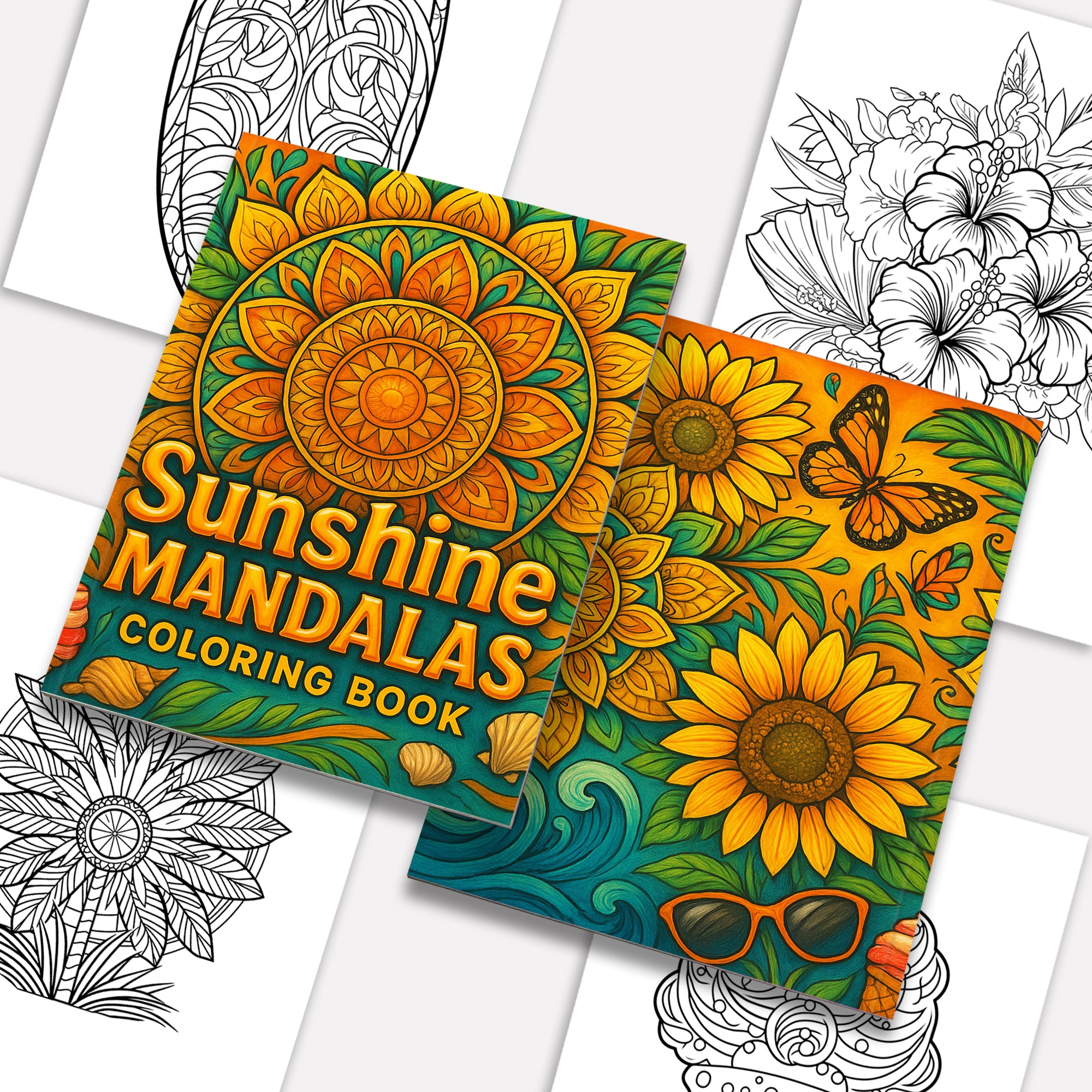 Sunshine Mandalas Coloring Pages – 48 Pages – Radiant Patterns, Relaxing Summer Vibes, Bold Designs – For Adults