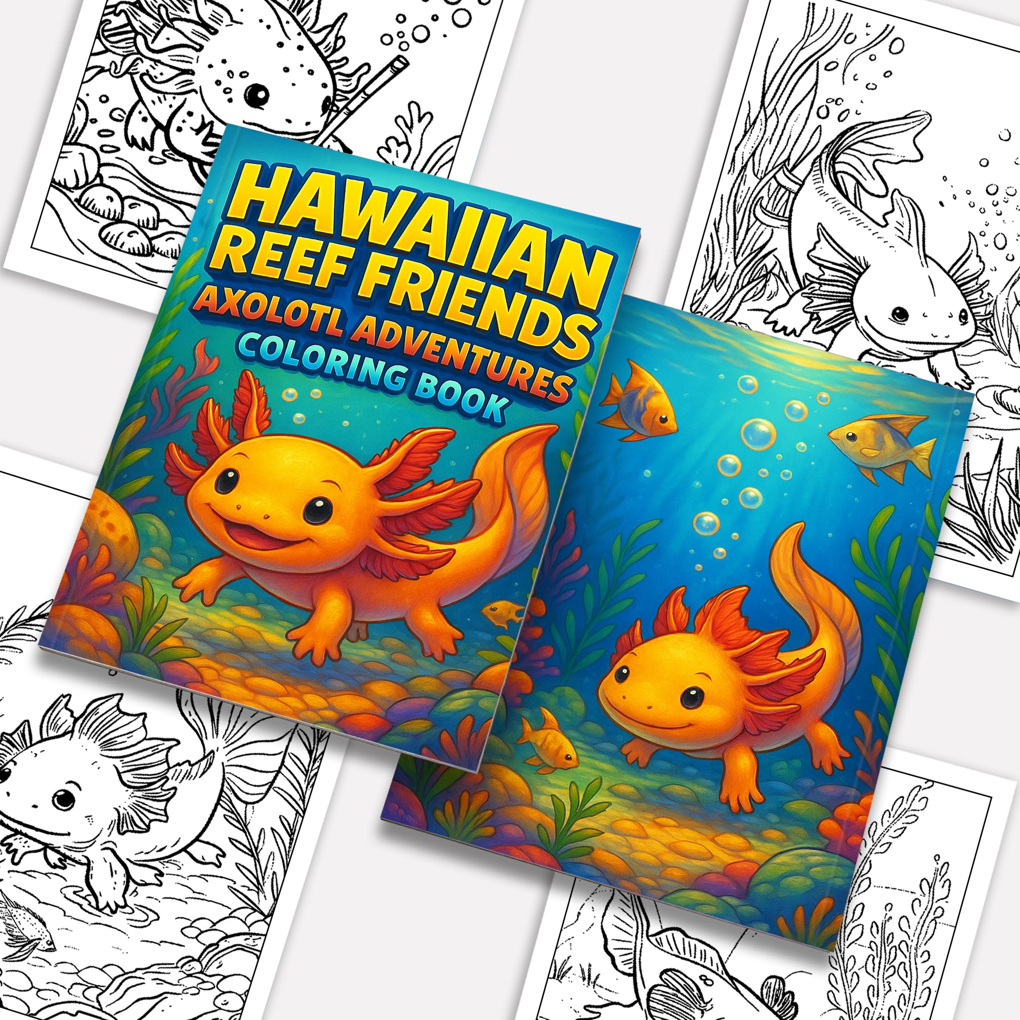 Hawaiian Reef Friends Coloring Pages – 48 Underwater Animal Designs for Kids