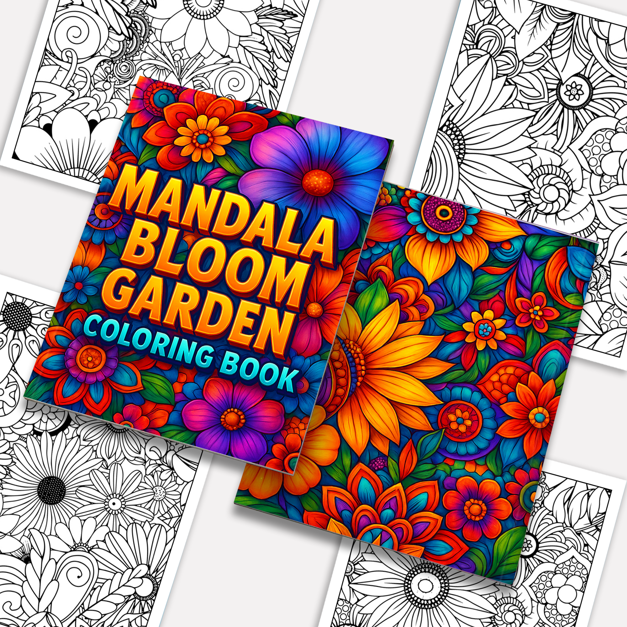 Mandala Bloom Garden Coloring Pages – 48 Floral Mandala Designs for Adults