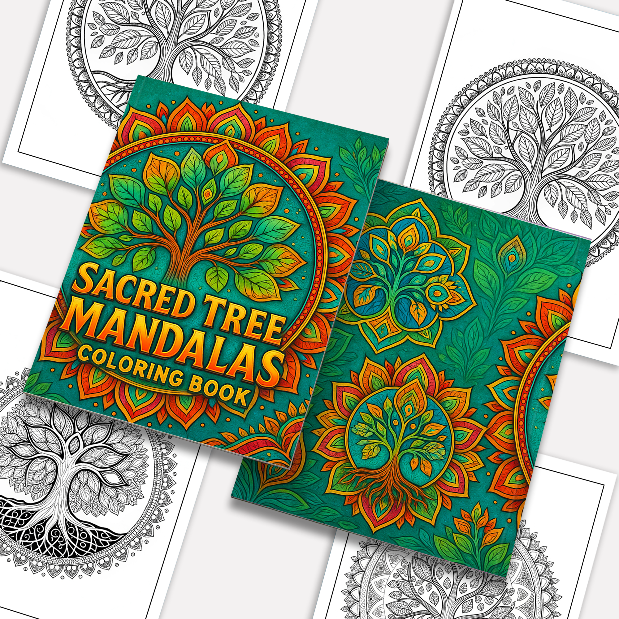 Sacred Tree Mandalas – Mandala Coloring Pages – 48 Pages – Symbolic, Spiritual, Botanical Designs – For Adults