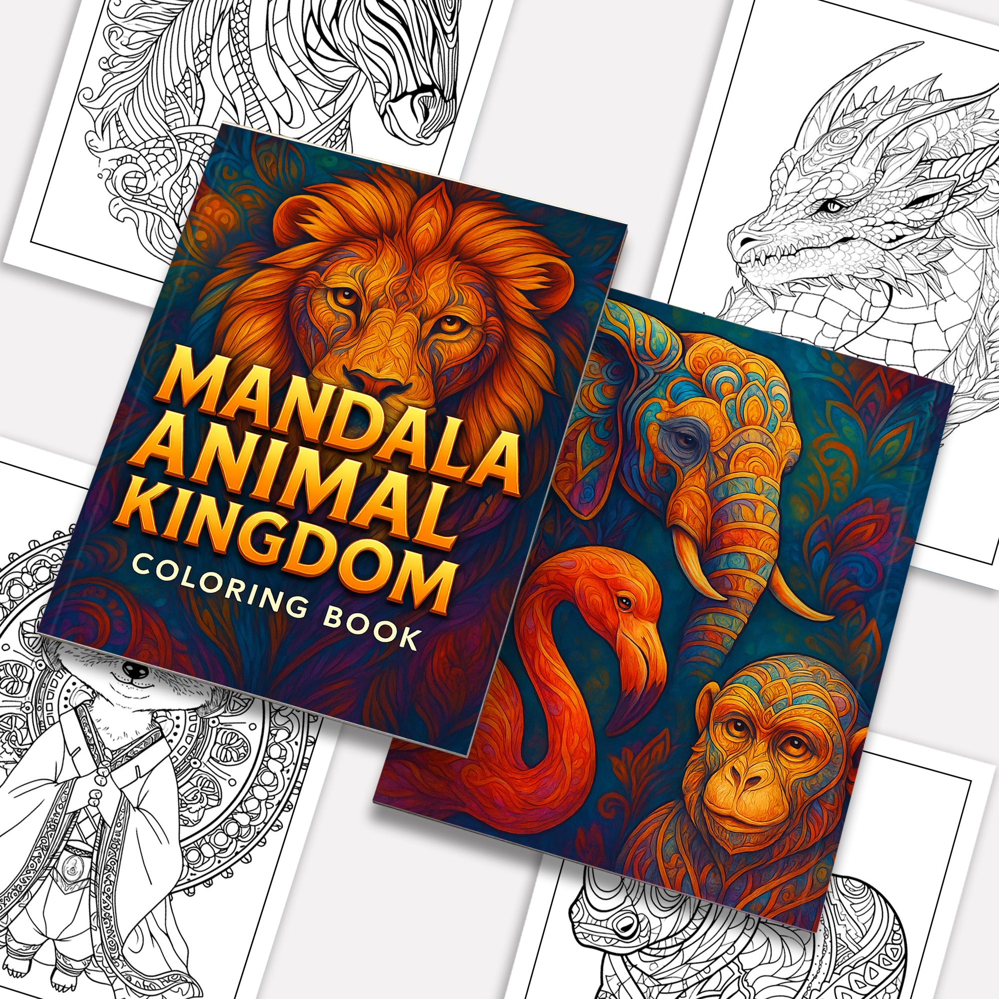 Mandala Animal Kingdom Coloring Pages – 48 Intricate Wildlife Designs for Adults