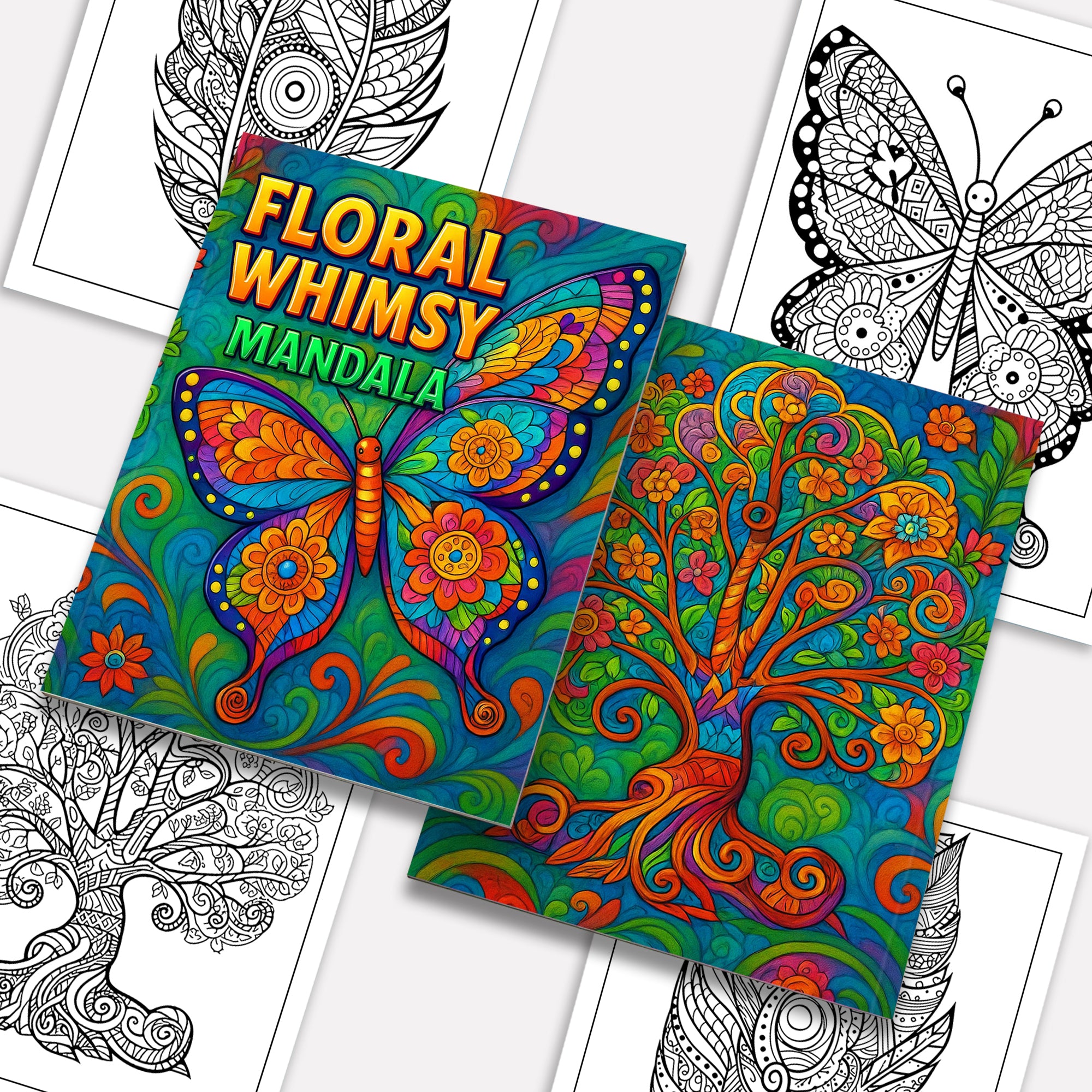 Floral Whimsy Mandala Coloring Pages – 48 Intricate Designs for Adults