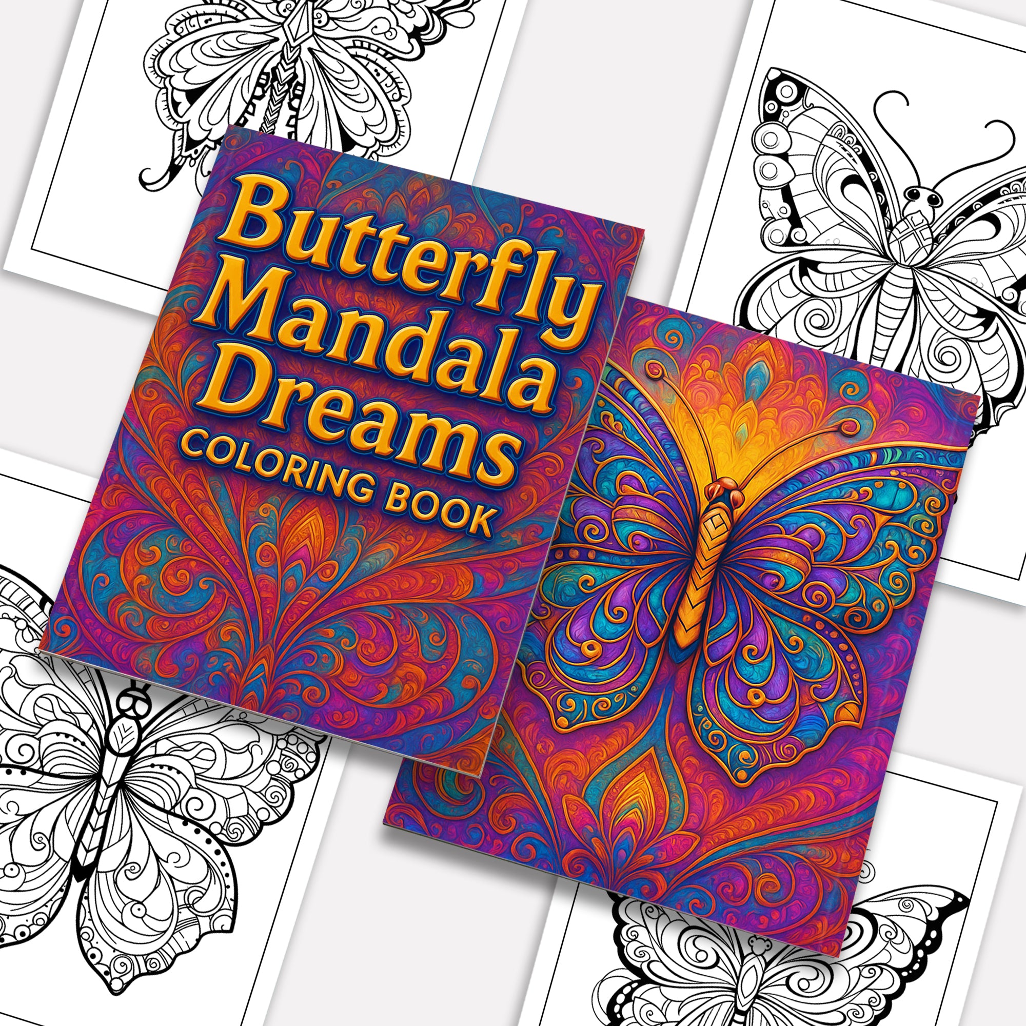 Butterfly Mandala Dreams Coloring Pages – 48 Elegant Nature-Inspired Designs for Adults
