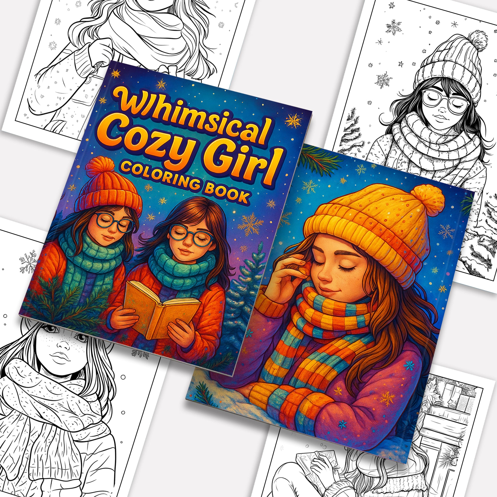 Whimsical Cozy Girl Coloring Pages – 48 Calm & Pretty Designs for Adults