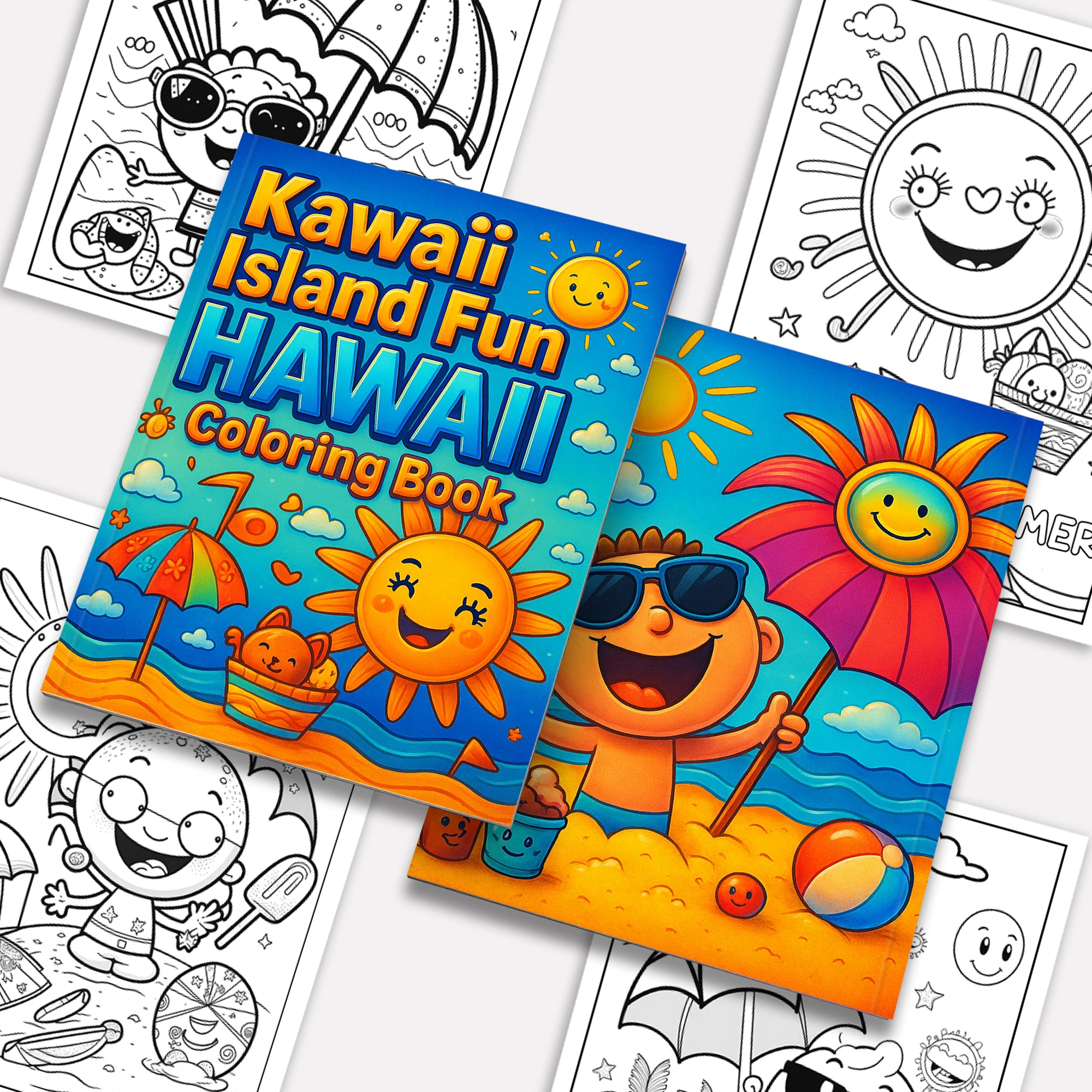 Kawaii Island Fun Hawaii Coloring Pages – 48 Adorable Beach and Ocean Illustrations for Kids