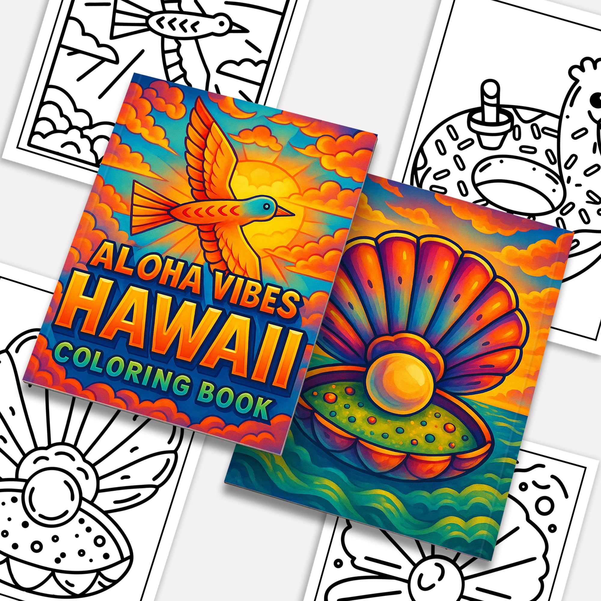 Aloha Vibes Hawaii Coloring Pages – 48 Fun Beach & Island Scenes for Kids