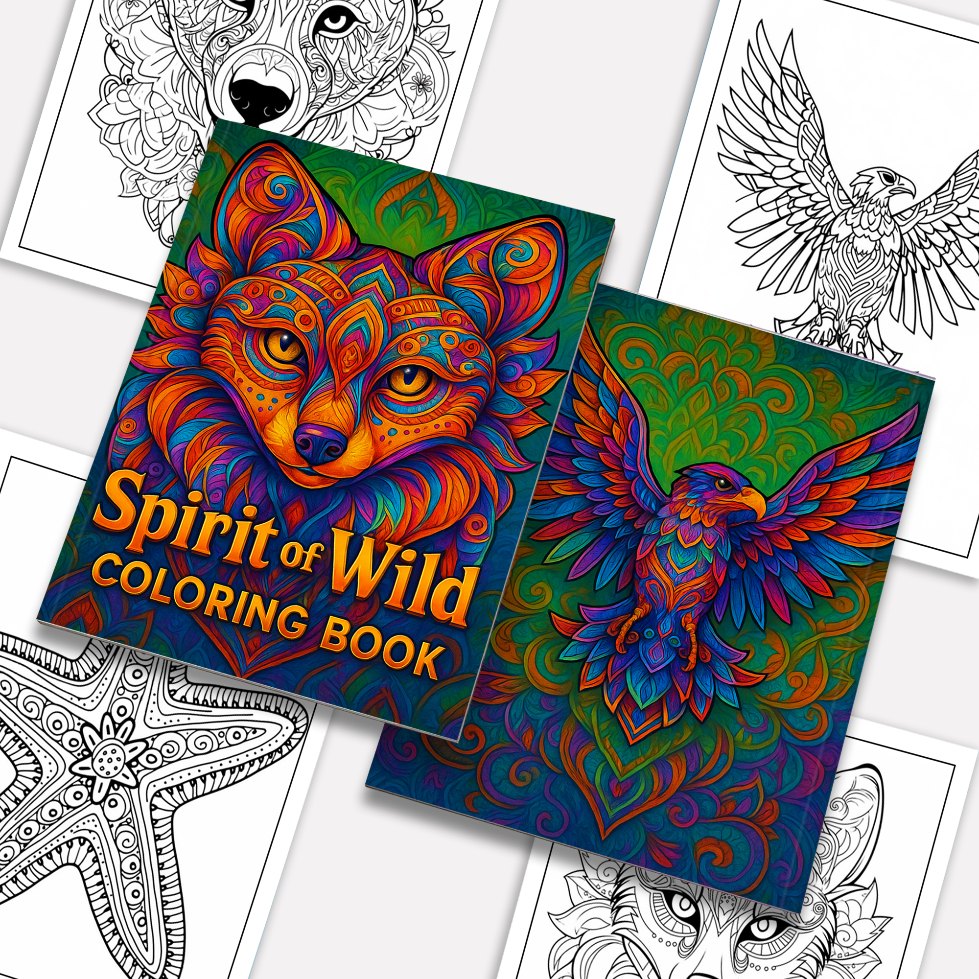 Spirit of the Wild Coloring Pages – 48 Animal Mandala Designs for Adults