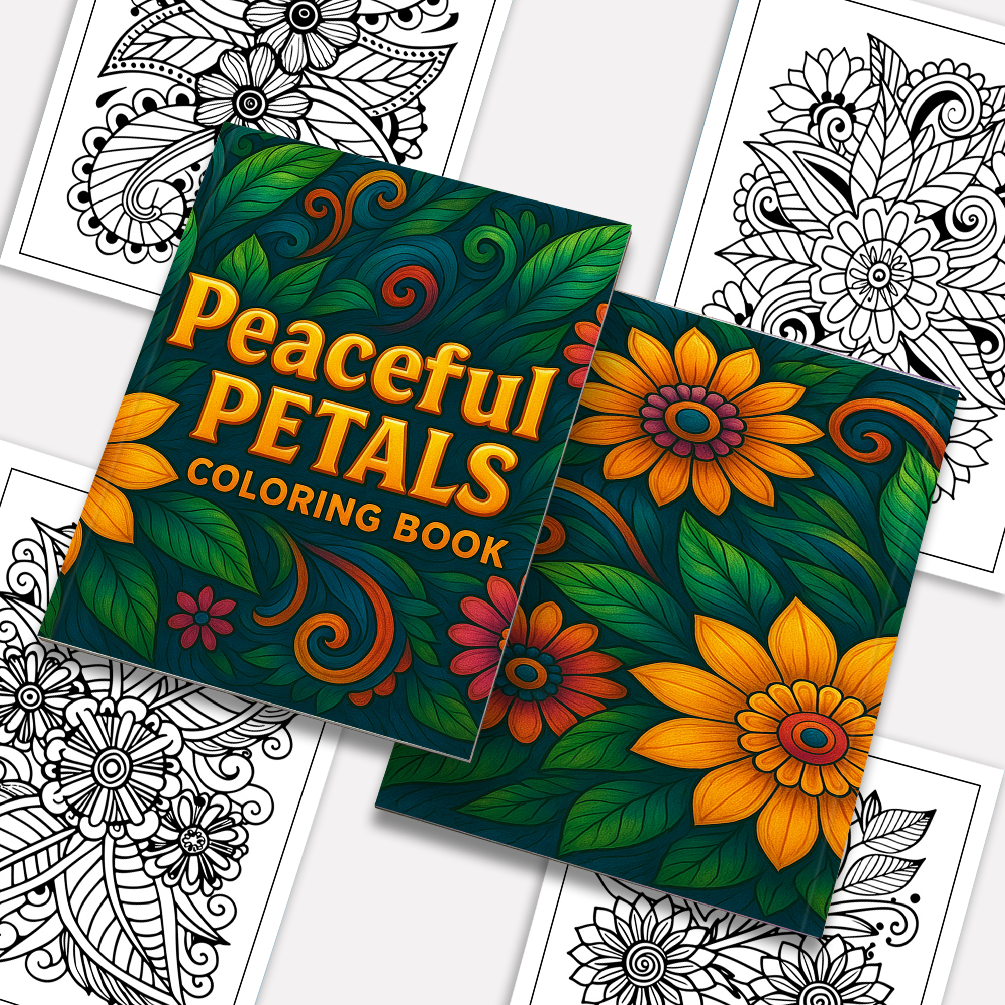 Peaceful Petals - Mandala Coloring Pages – 48 Relaxing Mandala Designs for Adults