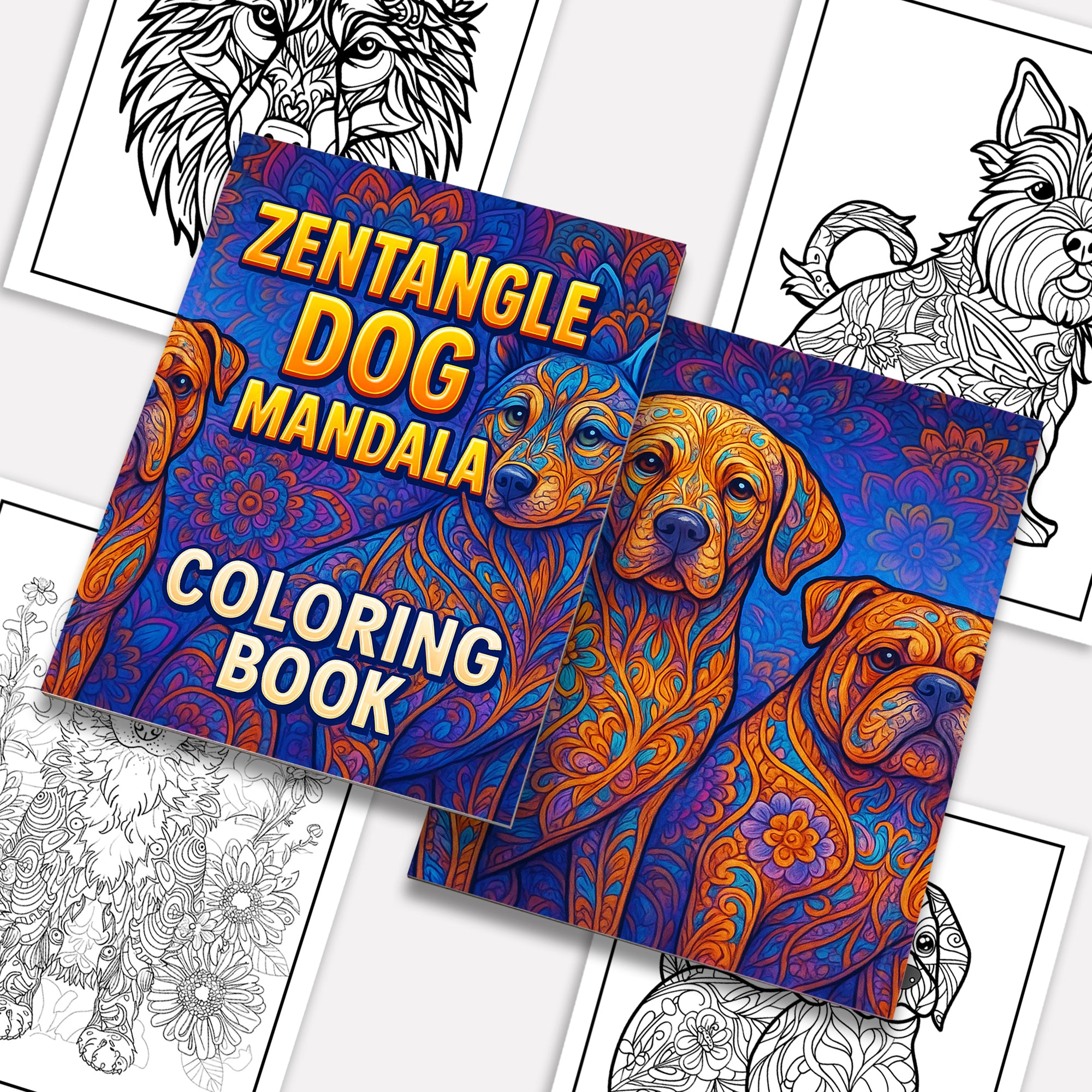 Zentangle Dog Mandala Coloring Pages – 48 Intricate Pet-Inspired Designs for Adults