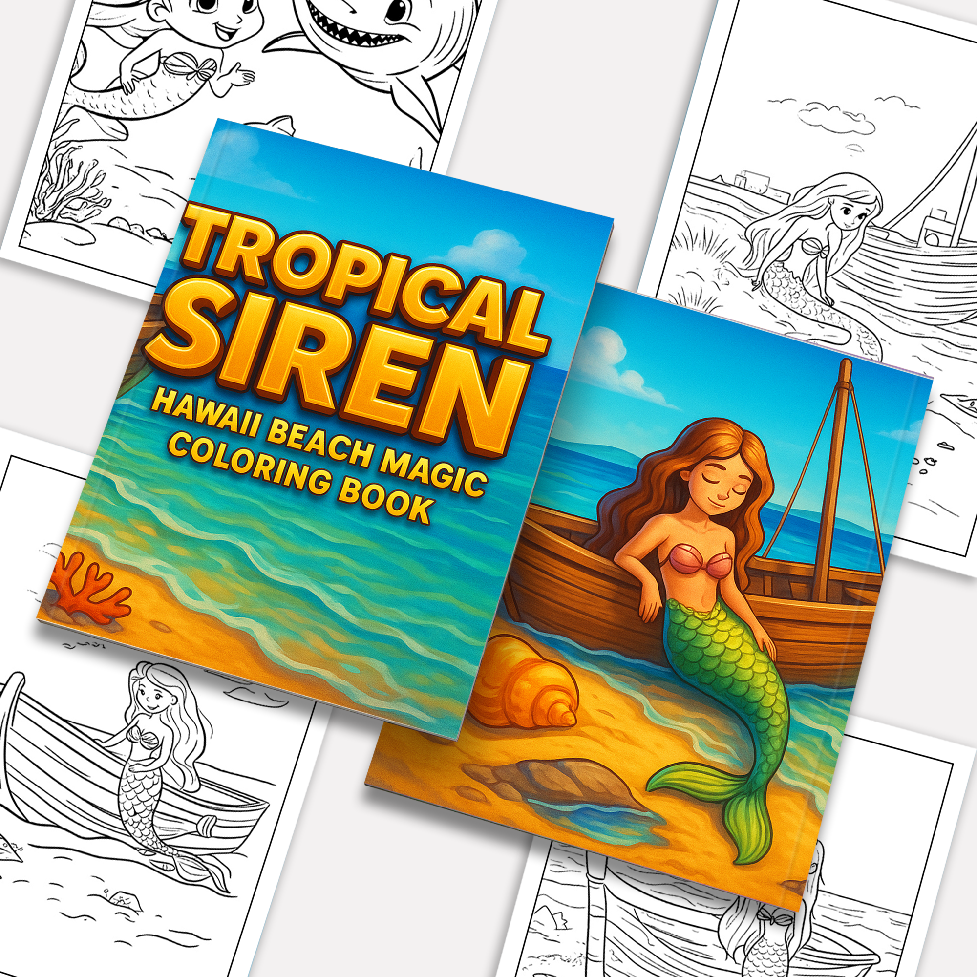 Tropical Siren Coloring Pages – 48 Magical Mermaid Moments for Kids