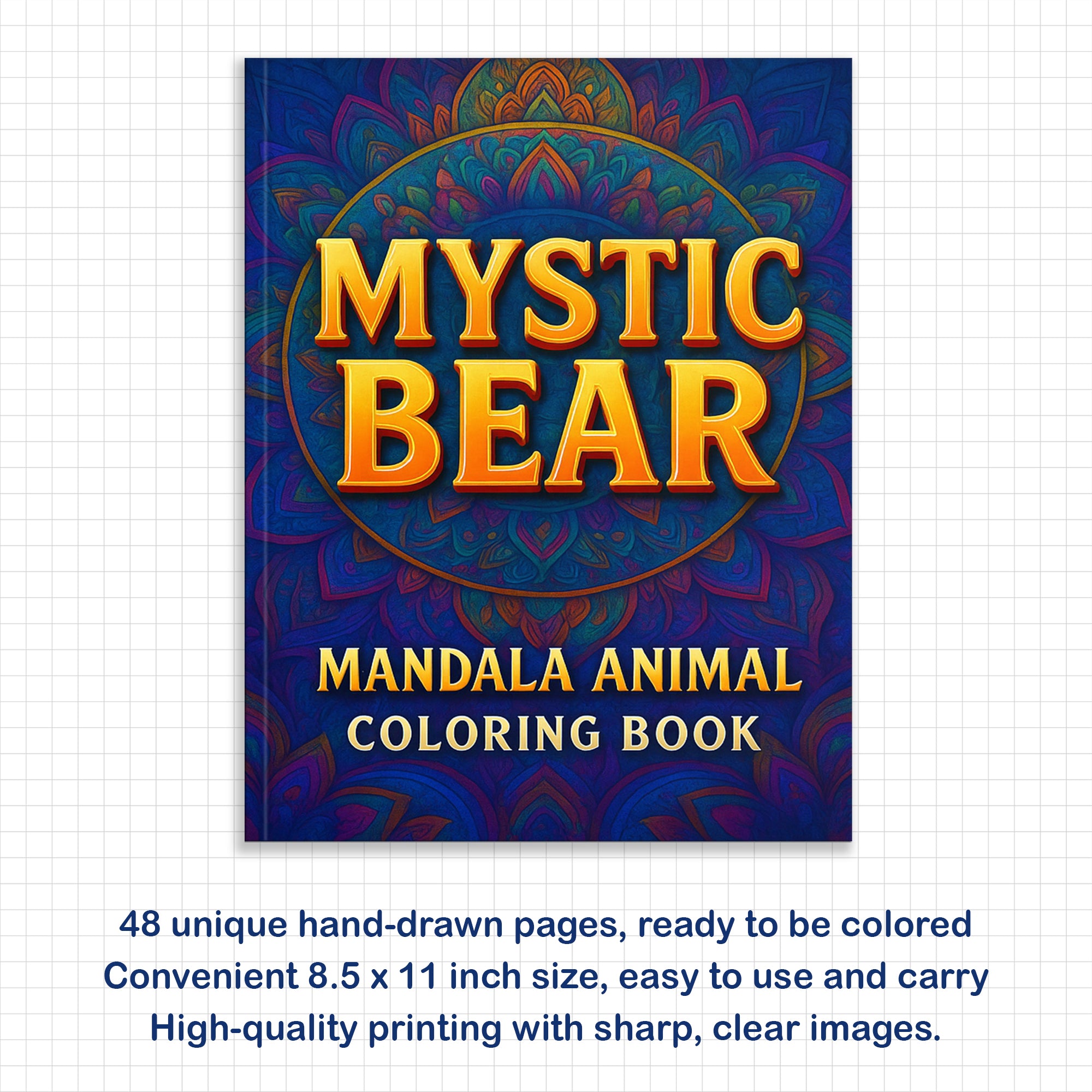 Mystic Bear Coloring Pages – 48 Mandala Animal Designs for Adults