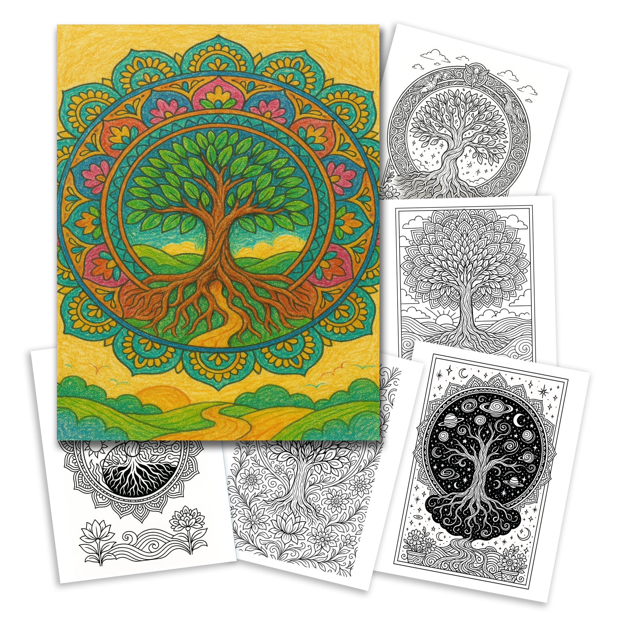 Tree of Life Mandala Coloring Book – Inspirational Nature Designs to Calm Your Mind