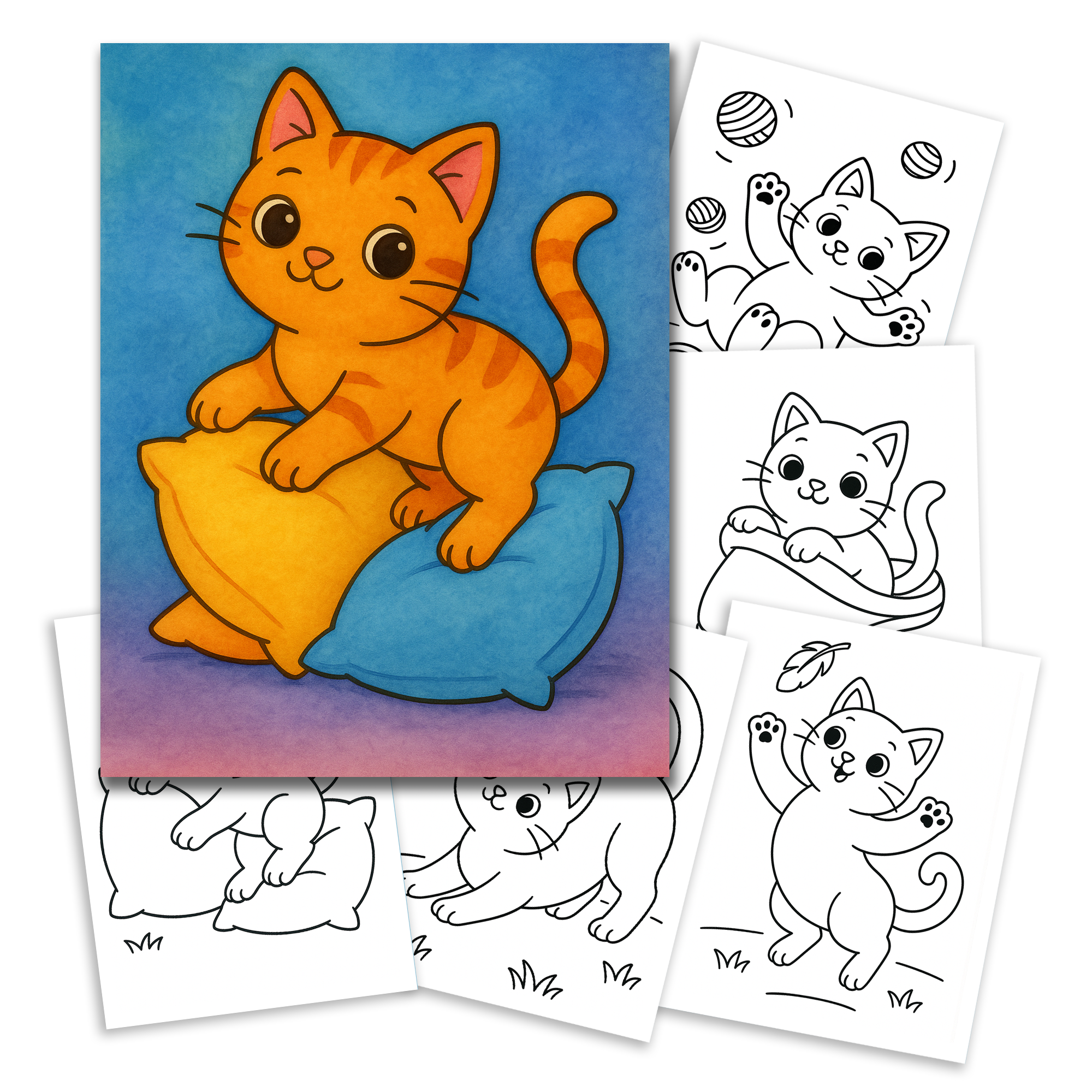 Playful Kittens Coloring Book – Cute and Funny Cats for All Ages