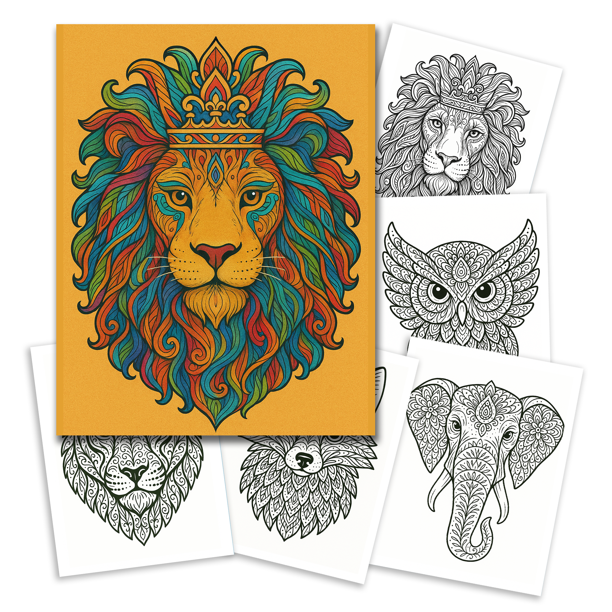 Forest Spirits Coloring Book - Animal Mandalas for Mindfulness and Relaxation