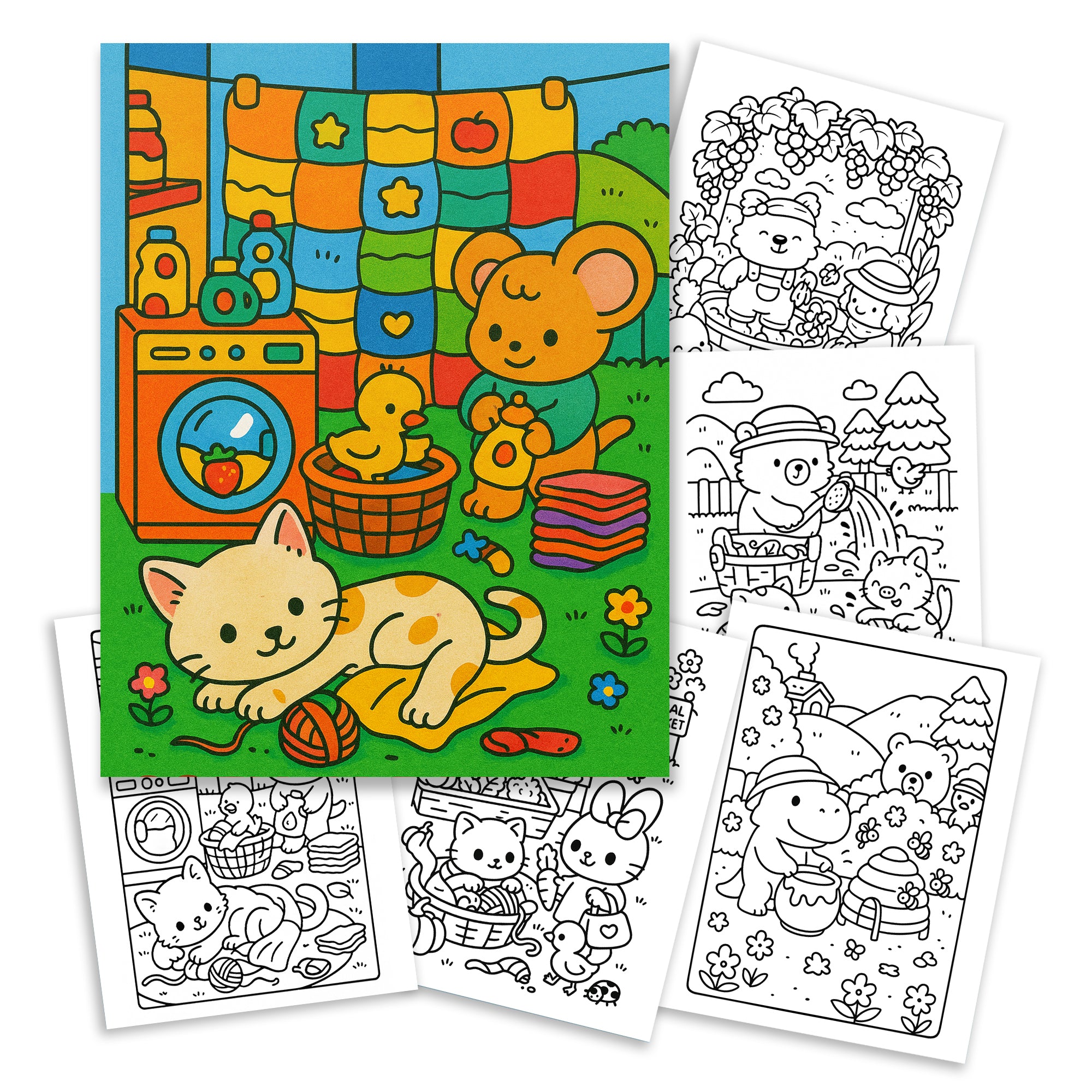 Cozy Farm Life: A Kawaii Coloring Book - Super Cute Animal Characters