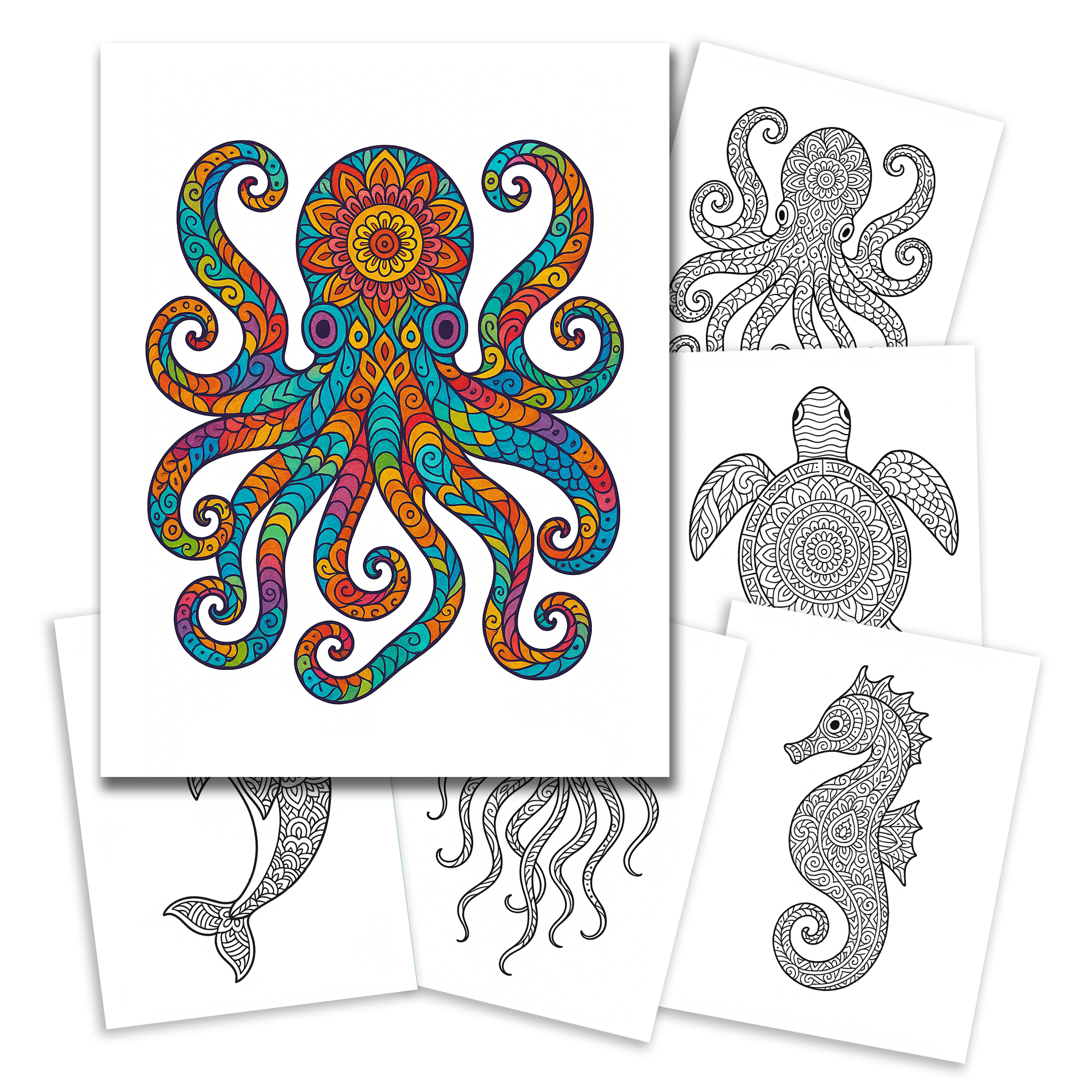 Mystic Wildlife Coloring Book - Intricate Animal Mandalas for Relaxation and Creativity
