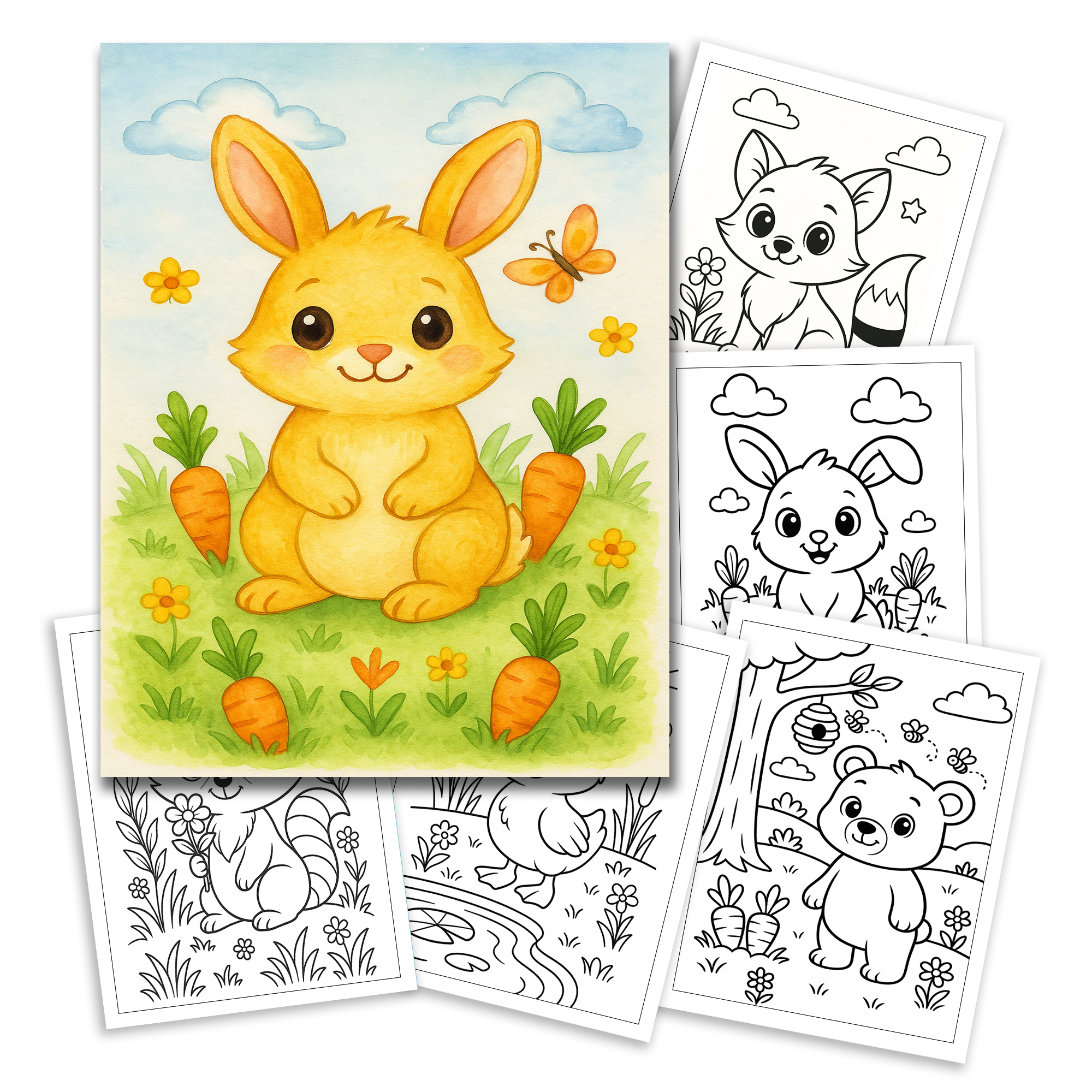 Animal Coloring Book - Relaxing and Joyful Animal Scenes to Color