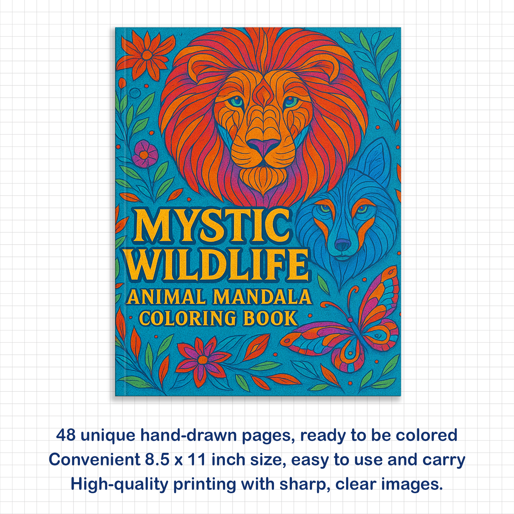 Mystic Wildlife Coloring Book - Intricate Animal Mandalas for Relaxation and Creativity