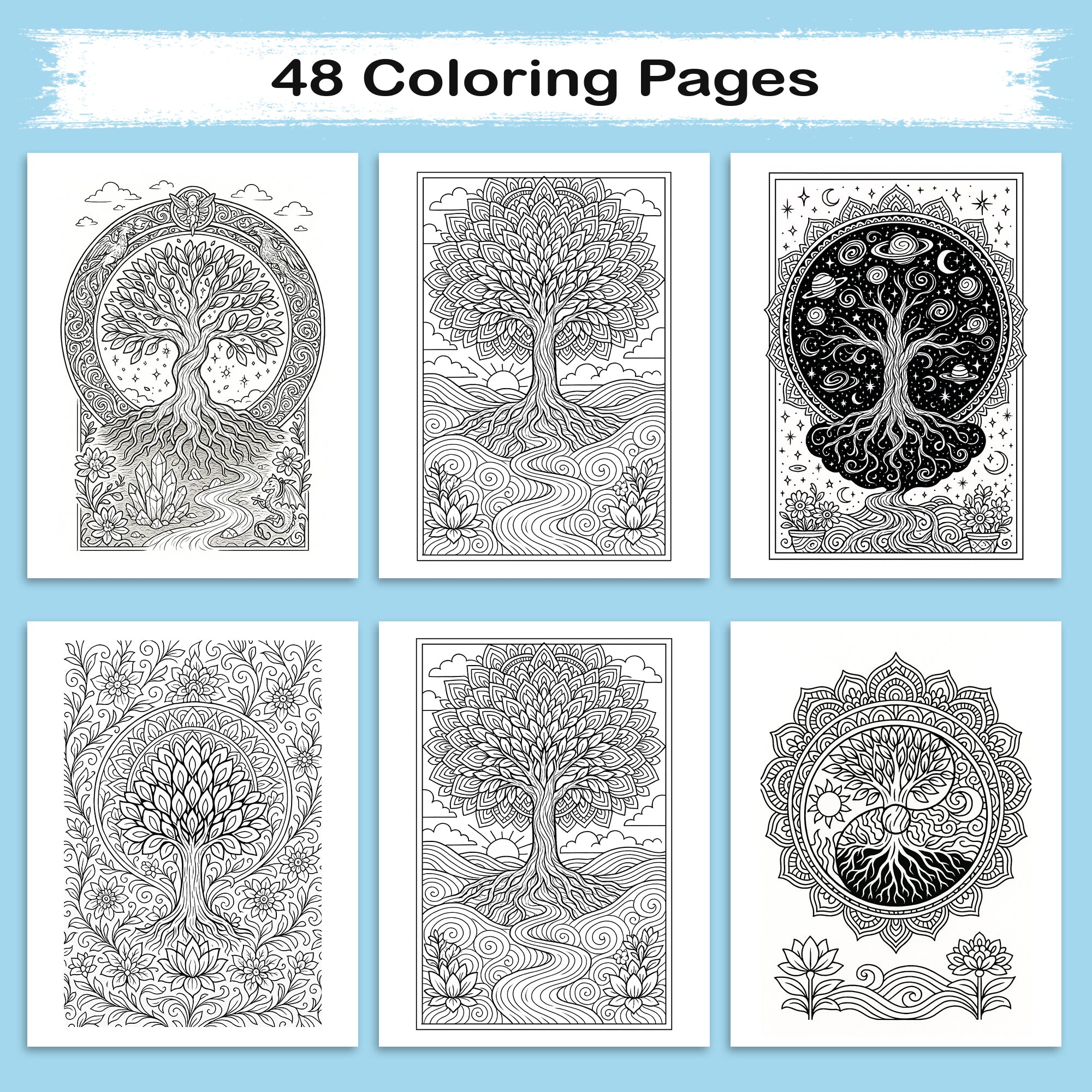 Tree of Life Mandala Coloring Book – Inspirational Nature Designs to Calm Your Mind