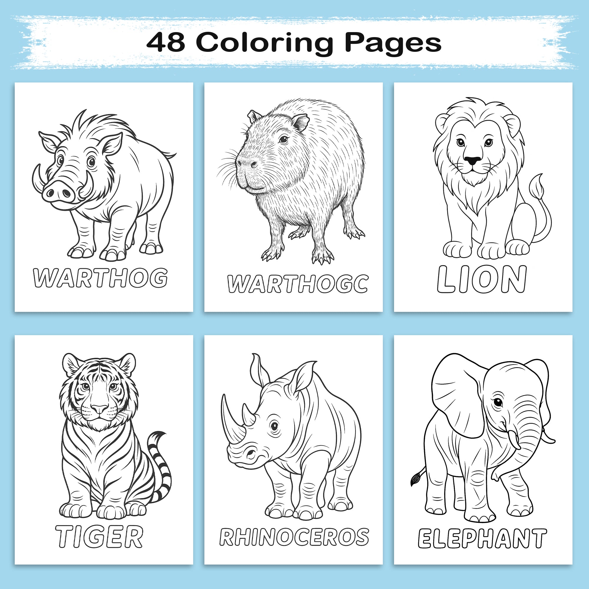 Zoo Buddies – Animal Coloring Adventures | 48 Fun Coloring Pages for Kids