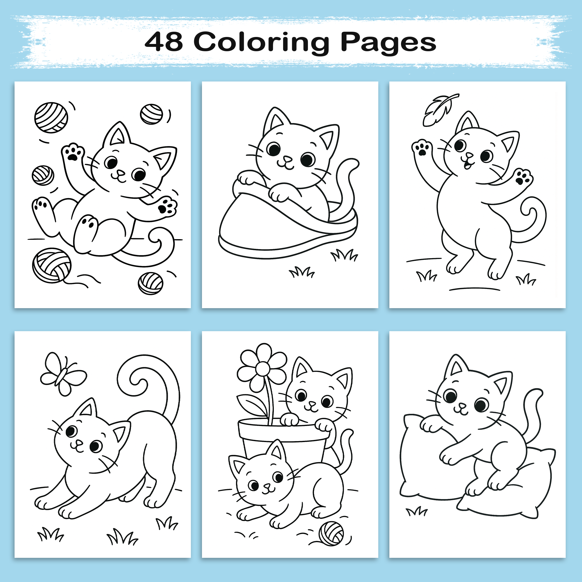Playful Kittens Coloring Book – Cute and Funny Cats for All Ages