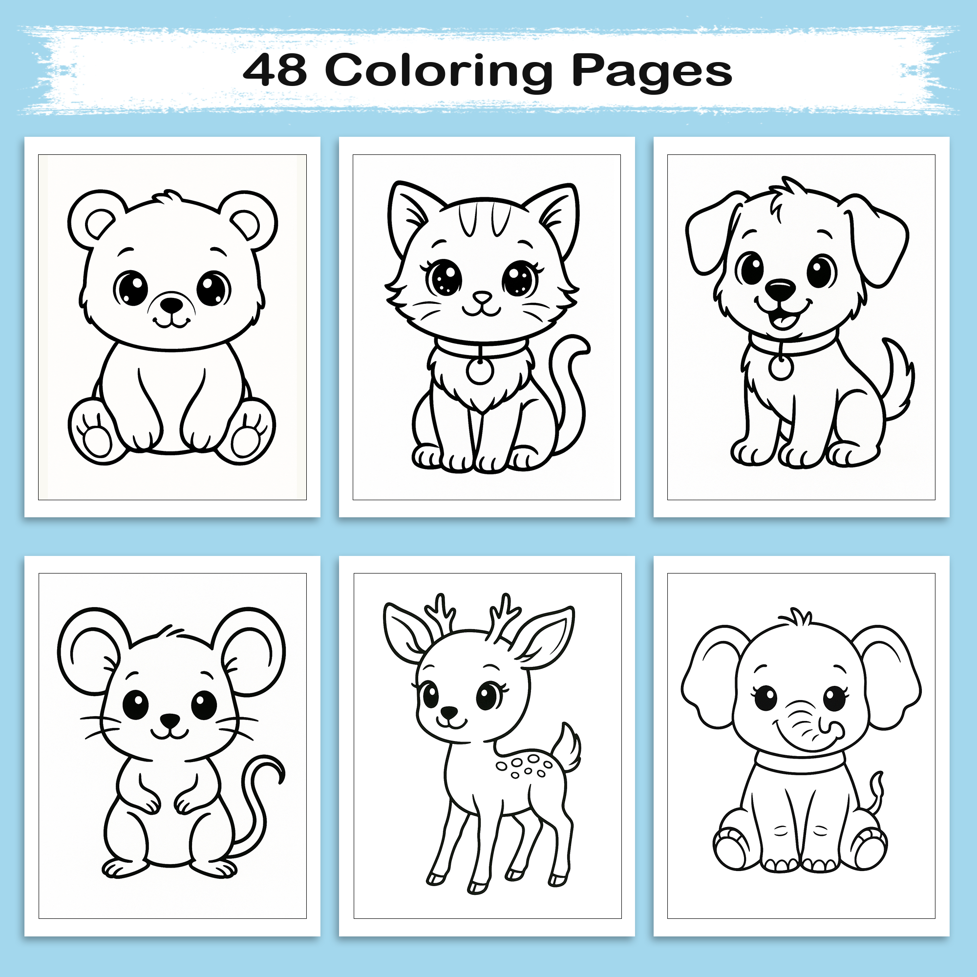Animal Coloring Book - Fun and Easy Designs of Lions, Giraffes, Elephants & More