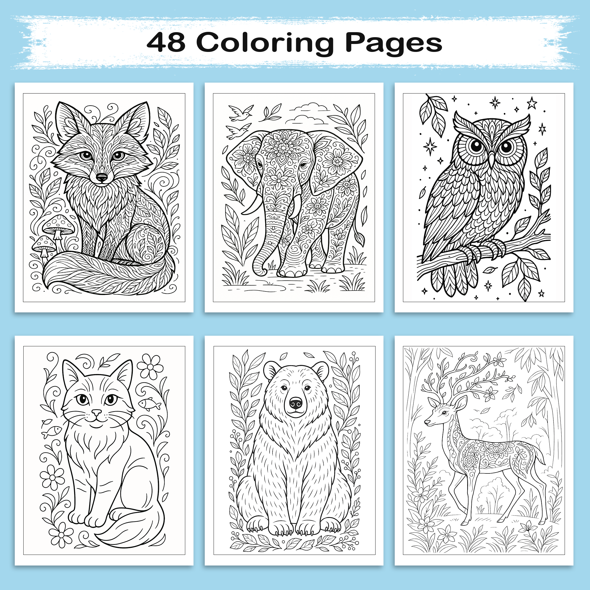 Animal Coloring Book - Coloring Fun with Rhinos, Monkeys, Lions & More