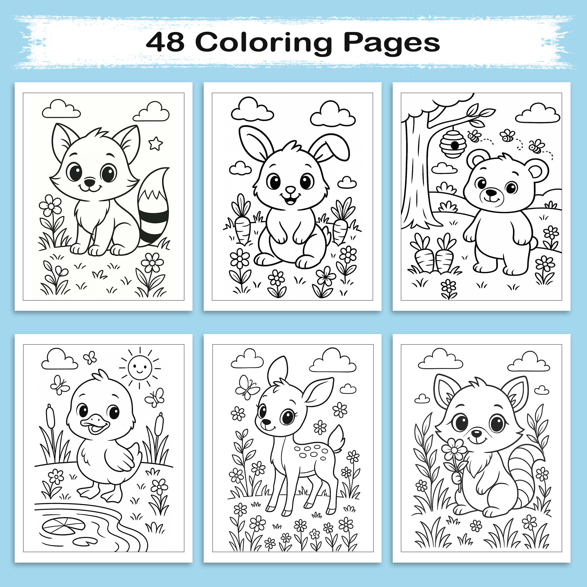 Animal Coloring Book - Relaxing and Joyful Animal Scenes to Color