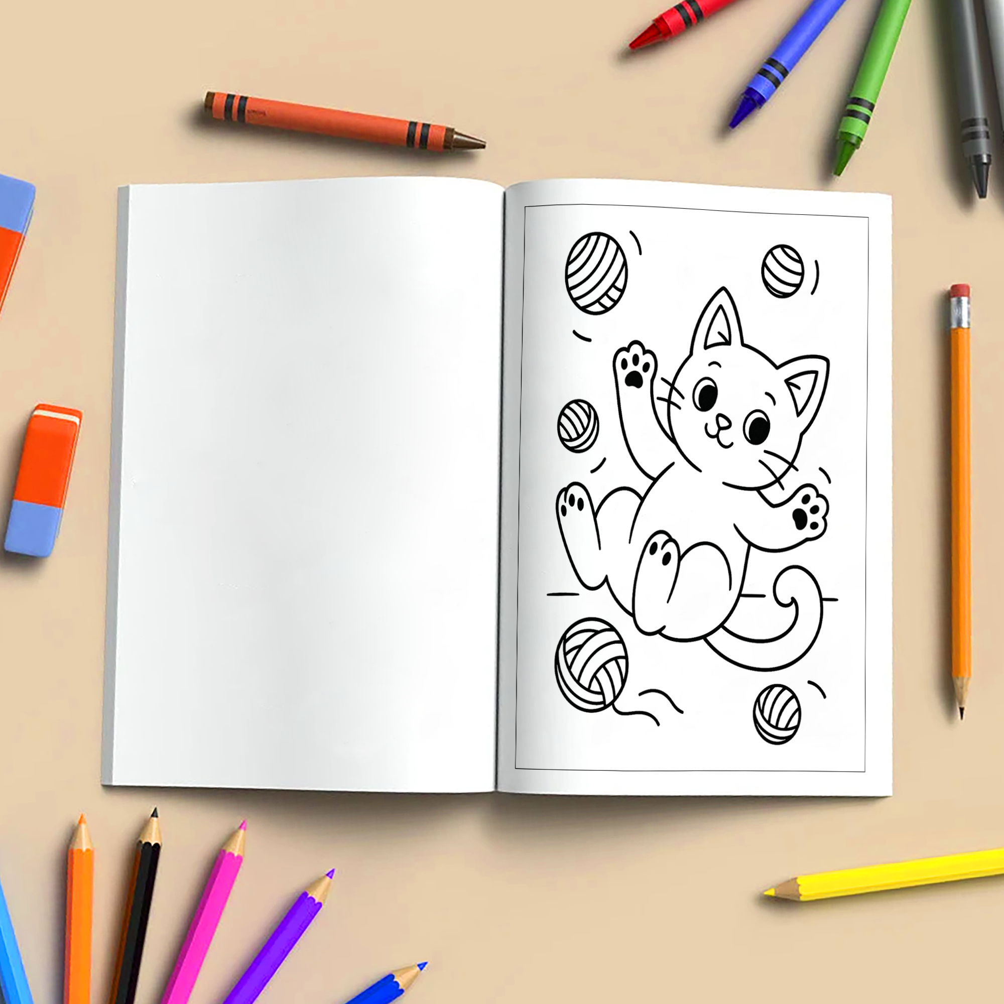 Playful Kittens Coloring Book – Cute and Funny Cats for All Ages