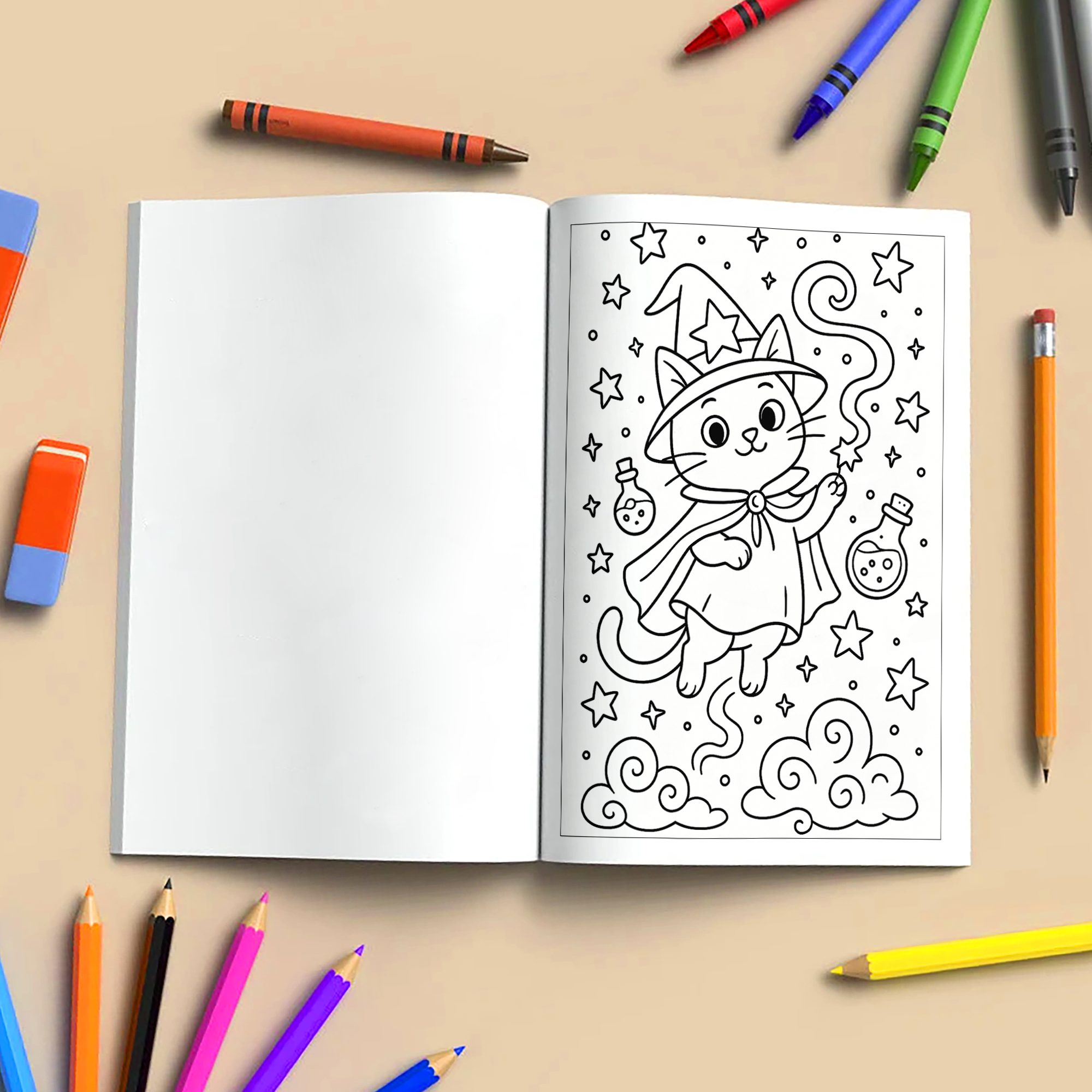 Whimsical Cat Coloring Book – Relaxing & Imaginative Artwork for All Ages