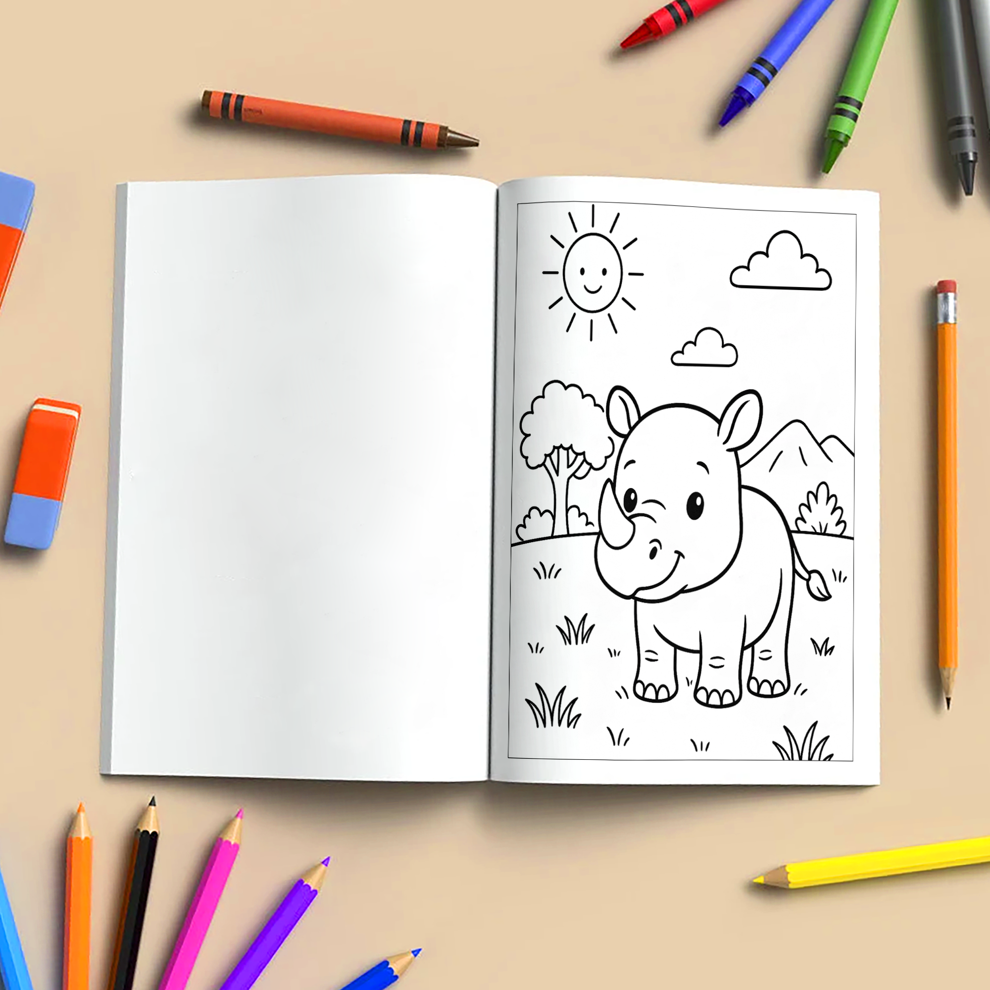 Animal Coloring Book - Cute Safari and Jungle Animals