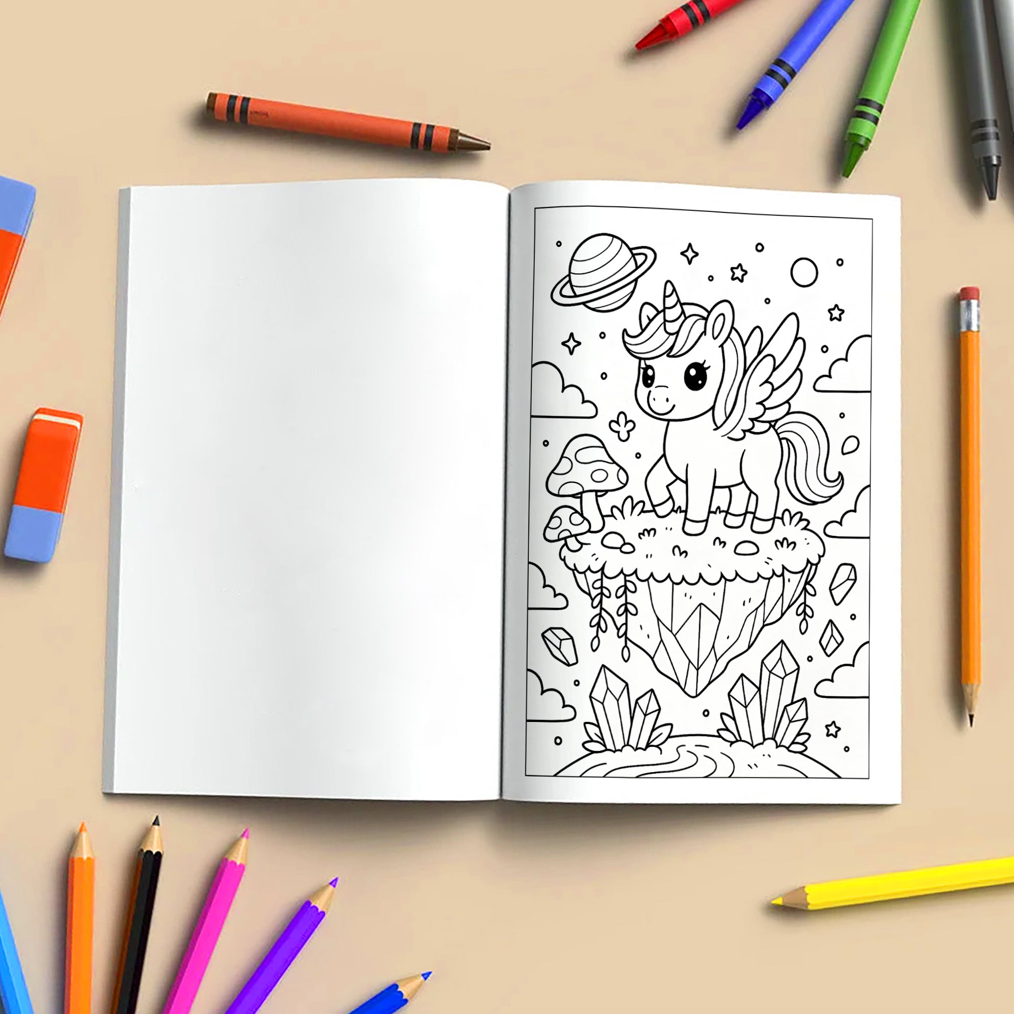 Color the Stars  – A Galaxy Unicorn Adventure in Crystals and Cosmos - Unicorn Coloring Book