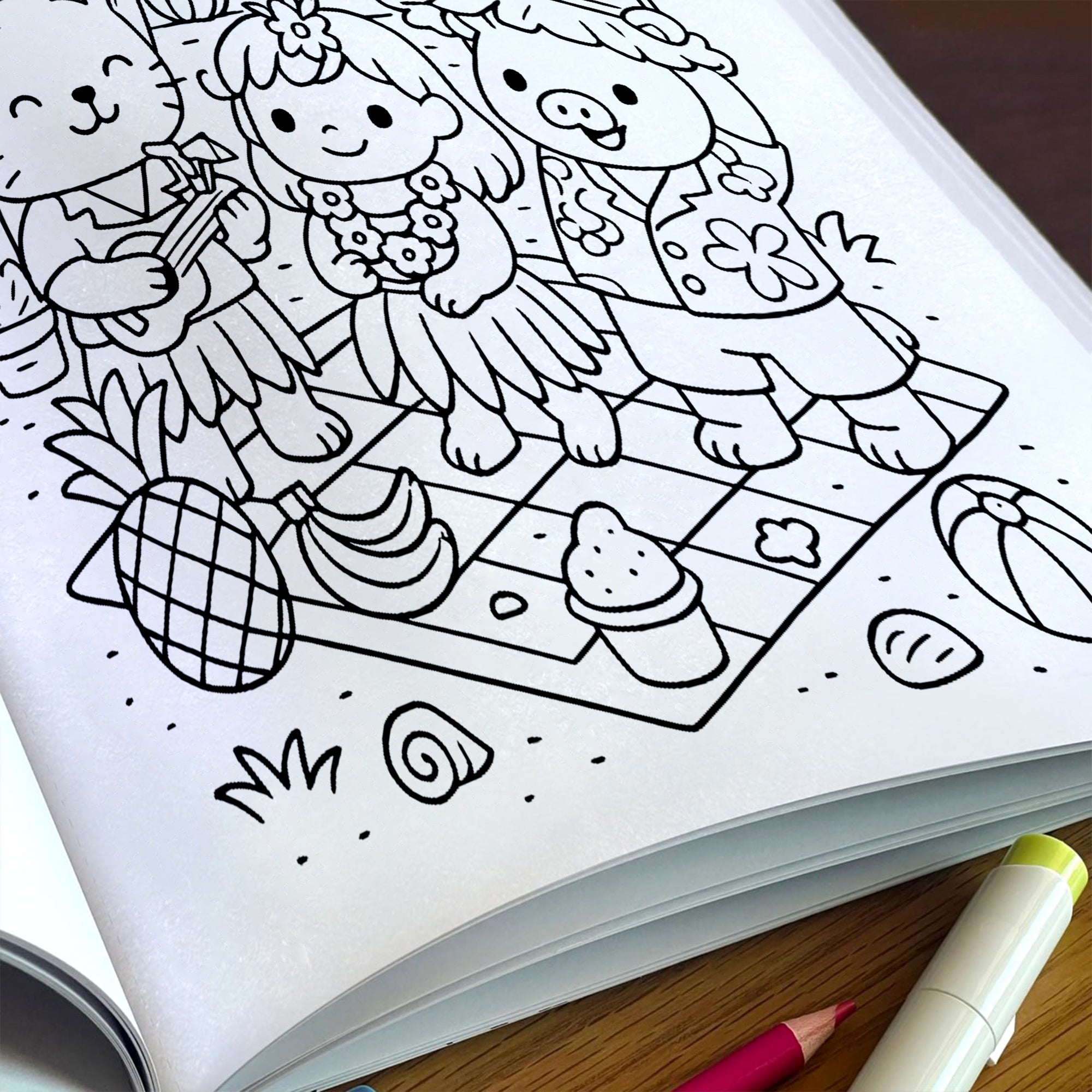 Cozy Hawaii Cute Vacation Coloring Book – 48 Coloring Pages for Kids and Adults
