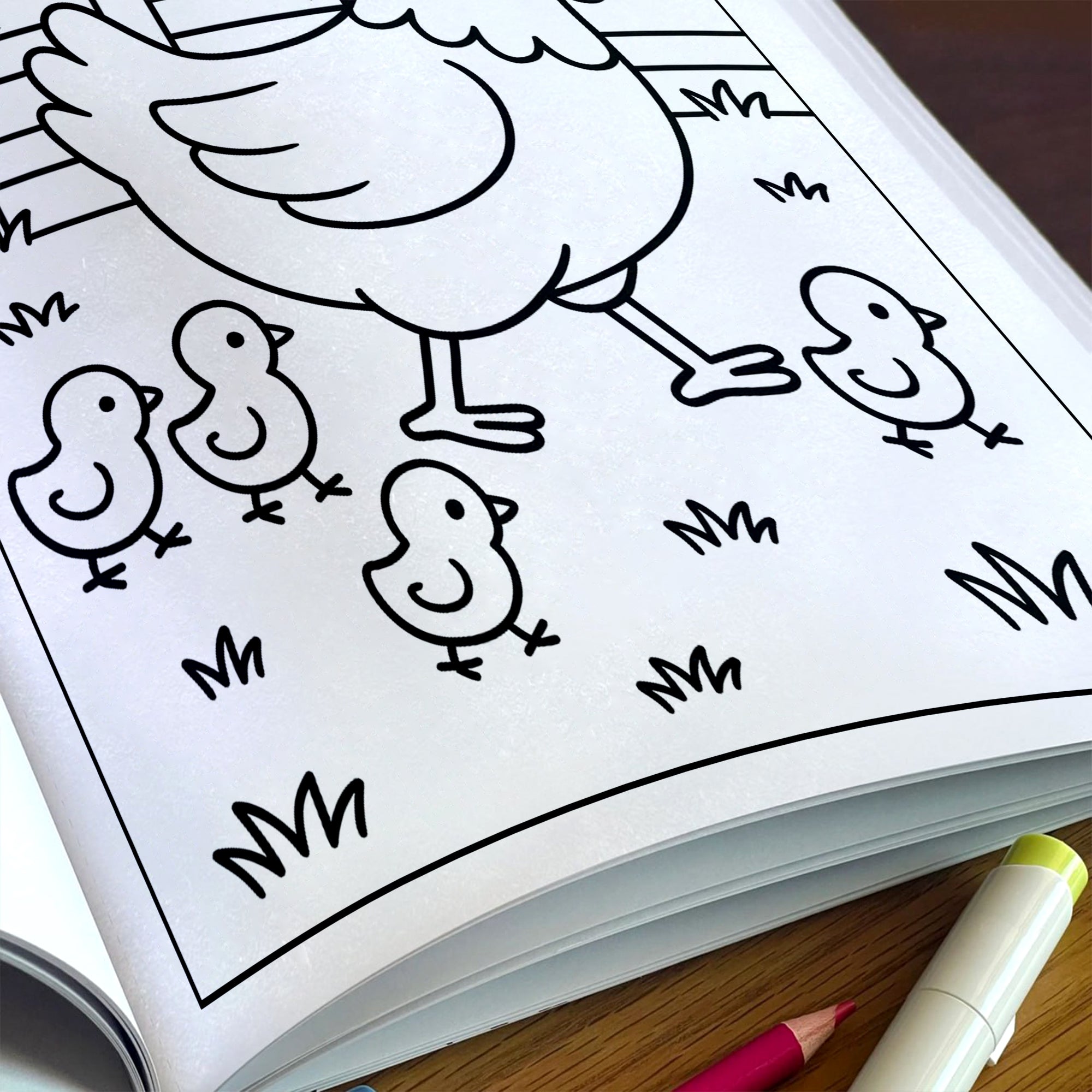 Happy Farm Animals Coloring Book – 48 Fun Coloring Pages for Kids