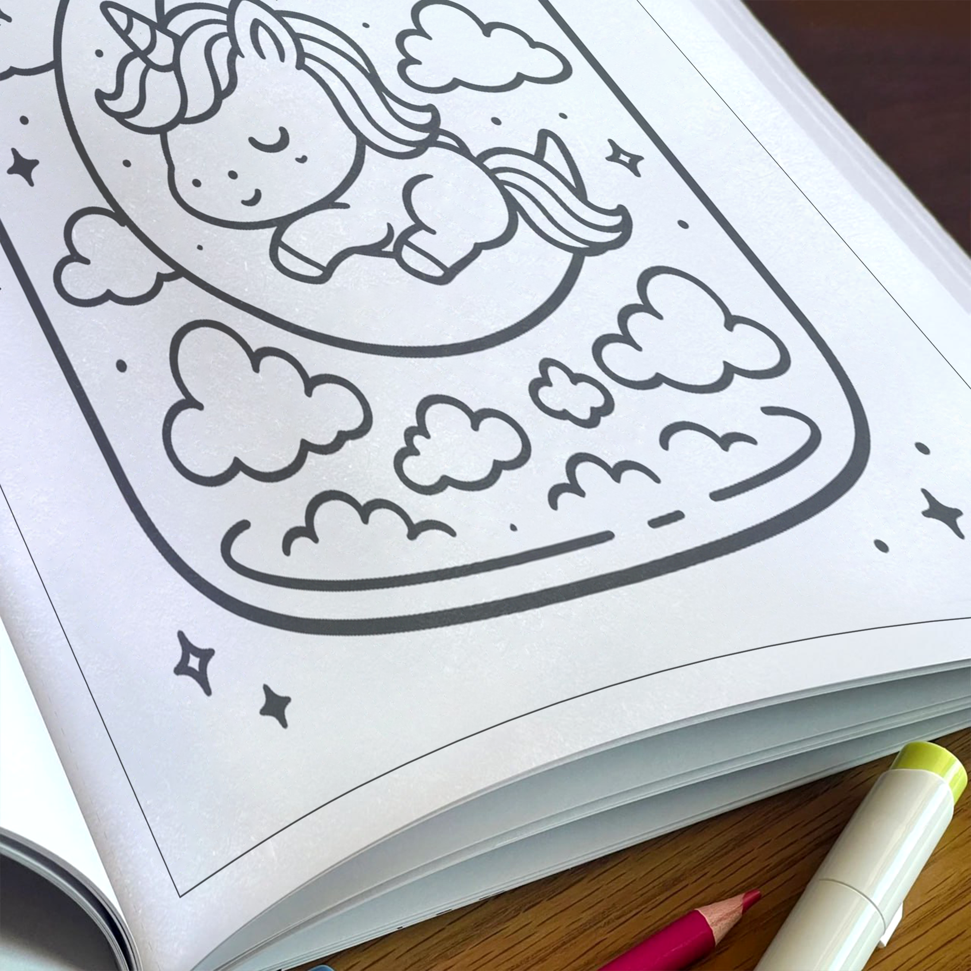 Kawaii Unicorn Coloring Book – Cute Magical Creatures in Glass Jars