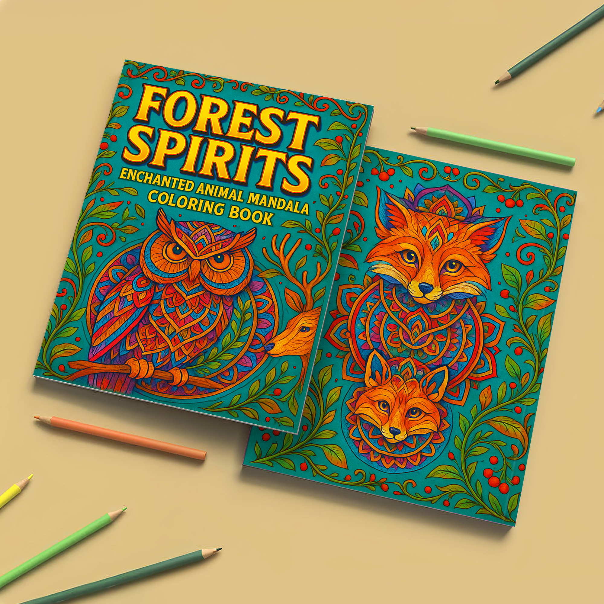 Forest Spirits Coloring Book - Animal Mandalas for Mindfulness and Relaxation